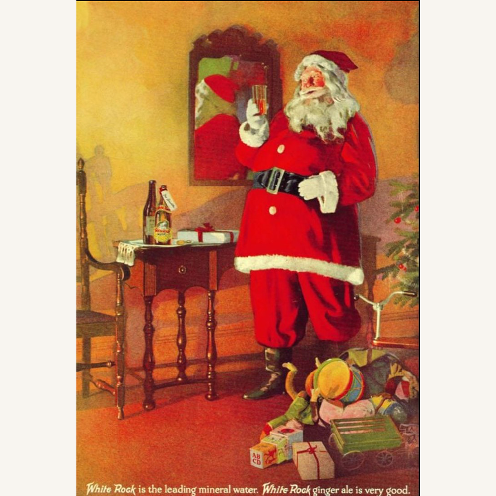 Ho, Ho, Ho, Ho, Santa Claus on Red Christmas Water Bottle