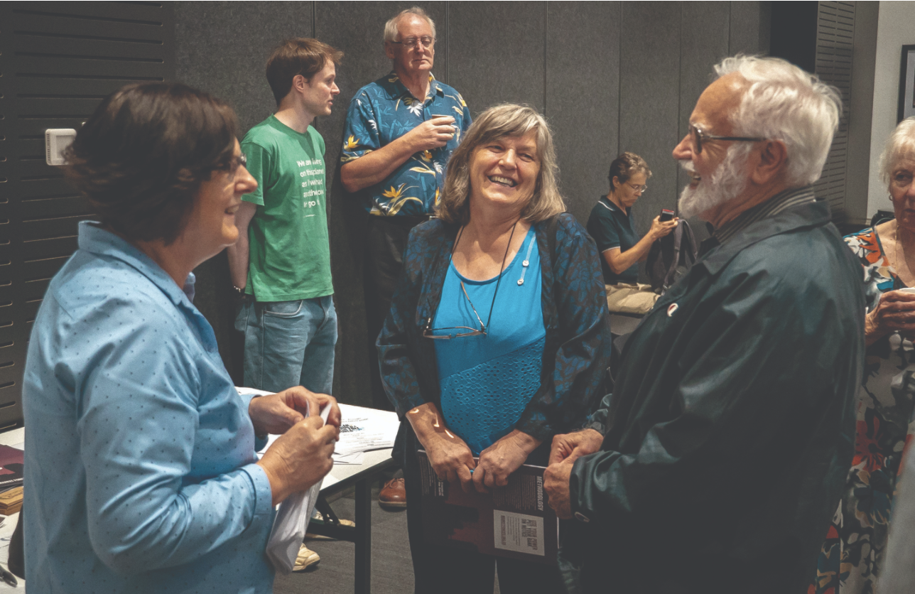 Gillian Caunce (left), a Tearfund Ambassador in South Australia, engages her community with environmental justice at an event she and fellow church members organised at the Gowler Town Hall.  Currently around Australia, Tearfund Ambassadors are working to shift attitudes and perspectives on faith and justice in their local church communities.