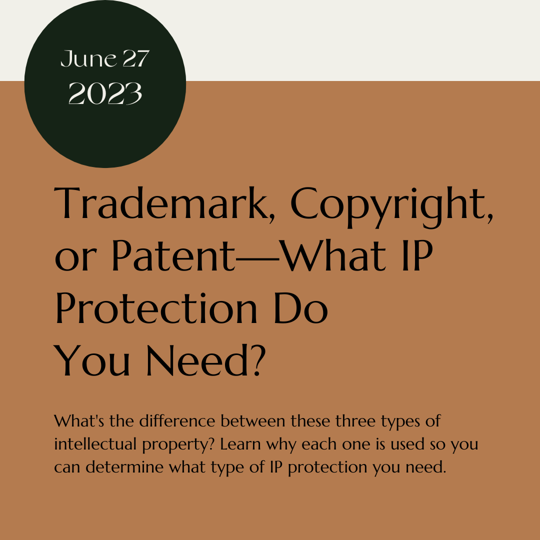 Trademark, Copyright, or Patent—What IP Protection Do You Need?
