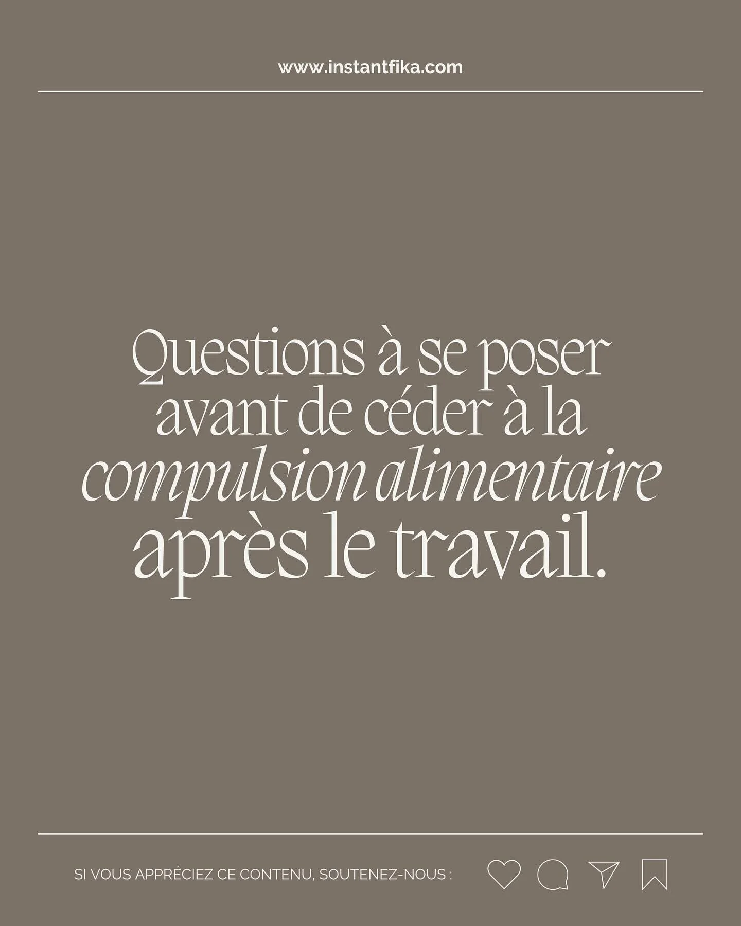 Il existe de nombreuses raisons pour lesquelles vous pourriez ressentir l&rsquo;envie de vous laisser aller &agrave; une compulsion alimentaire en rentrant chez vous apr&egrave;s le travail ou en fin de journ&eacute;e. Voici quelques-unes :
 
1/ Si v