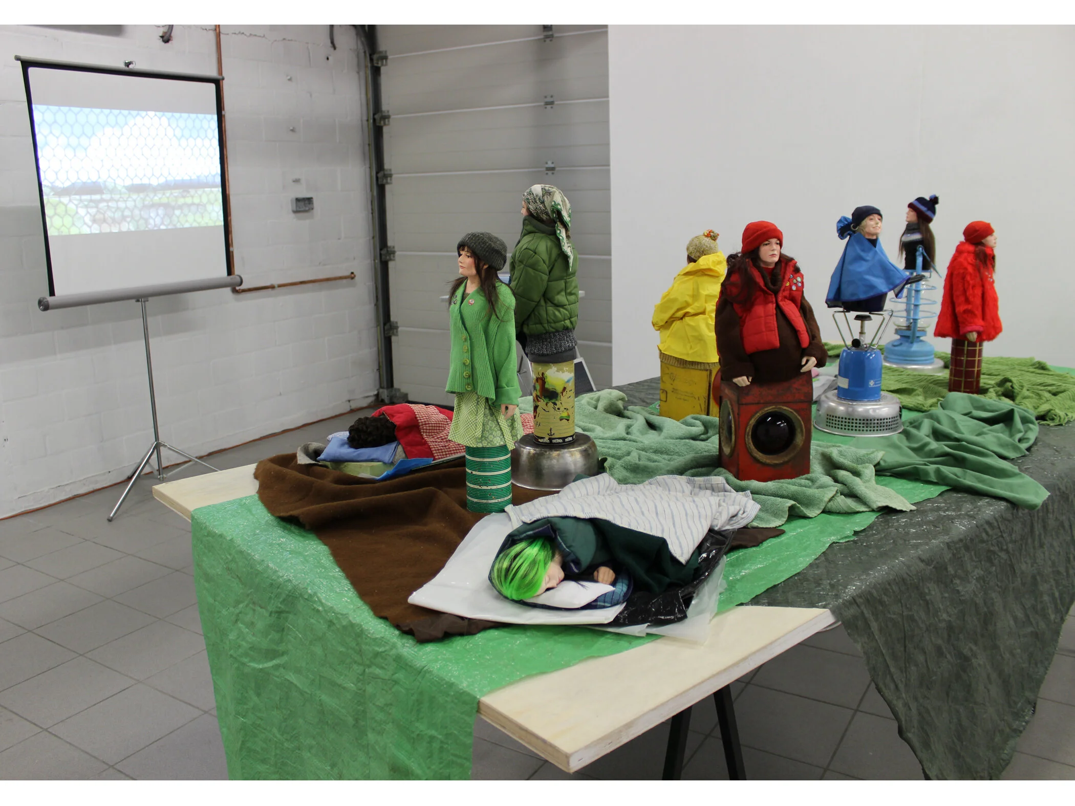 Tabletop Peacecamp 2013,  mixed media, installed at Garage Gallery, Antwerp