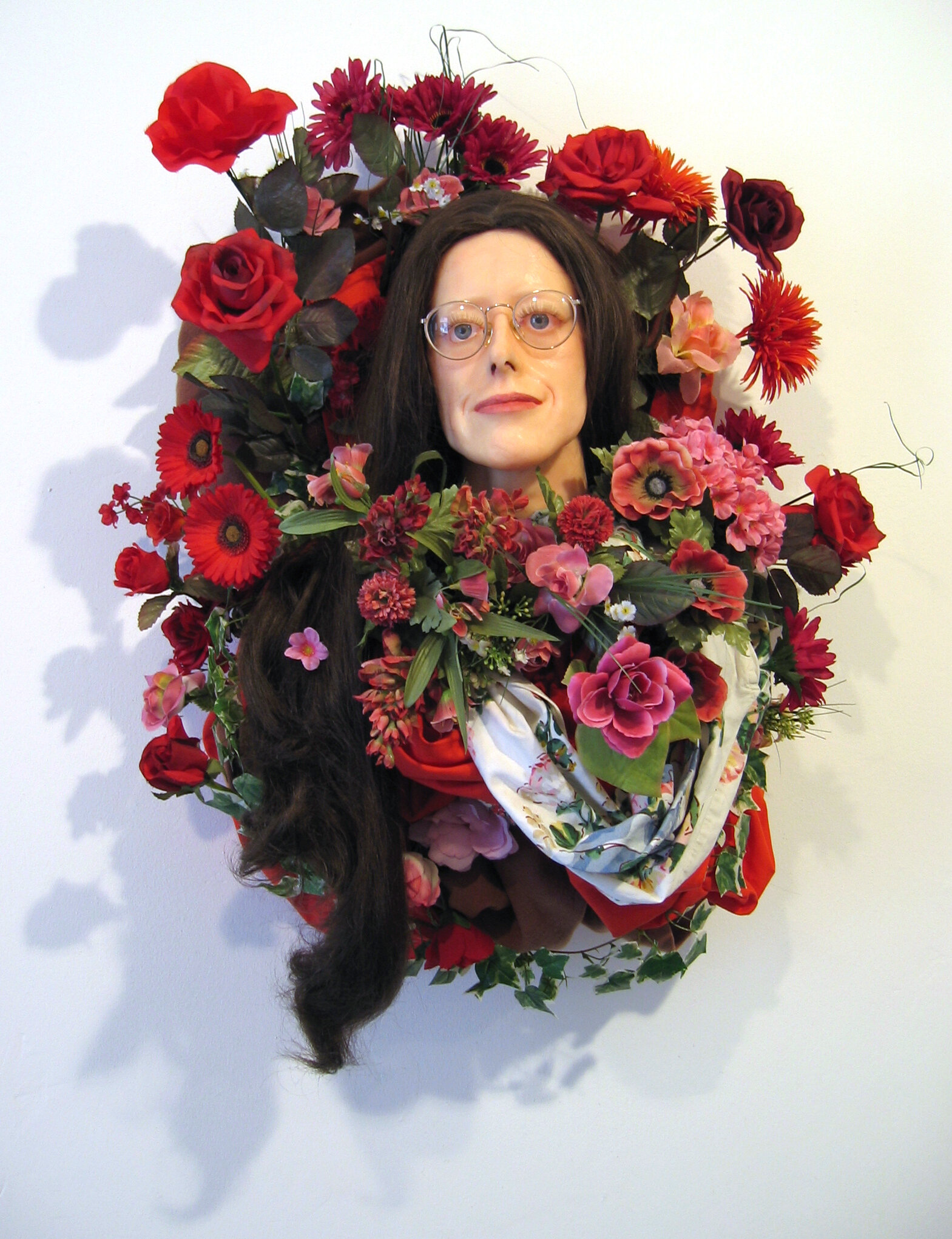 Rosy Brown 2005, fabric, plastics &amp; hair