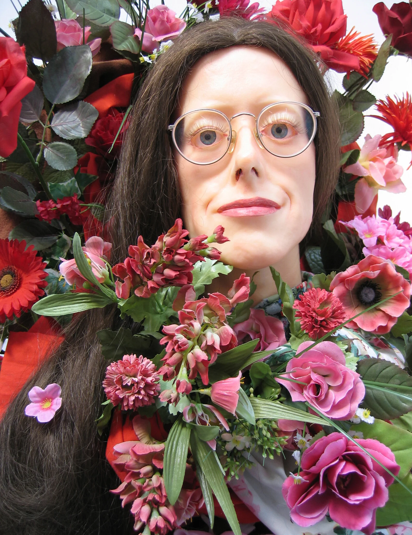 Rosy Brown 2005, fabric, plastics &amp; hair, (detail)