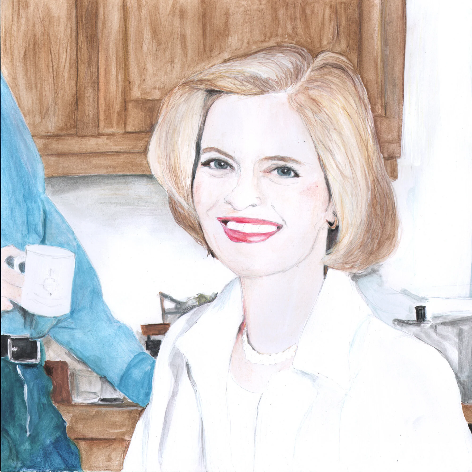 Tory Wives (Elizabeth) 2016, watercolour on paper