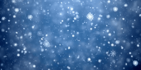 Falling snowflakes on a blue background.