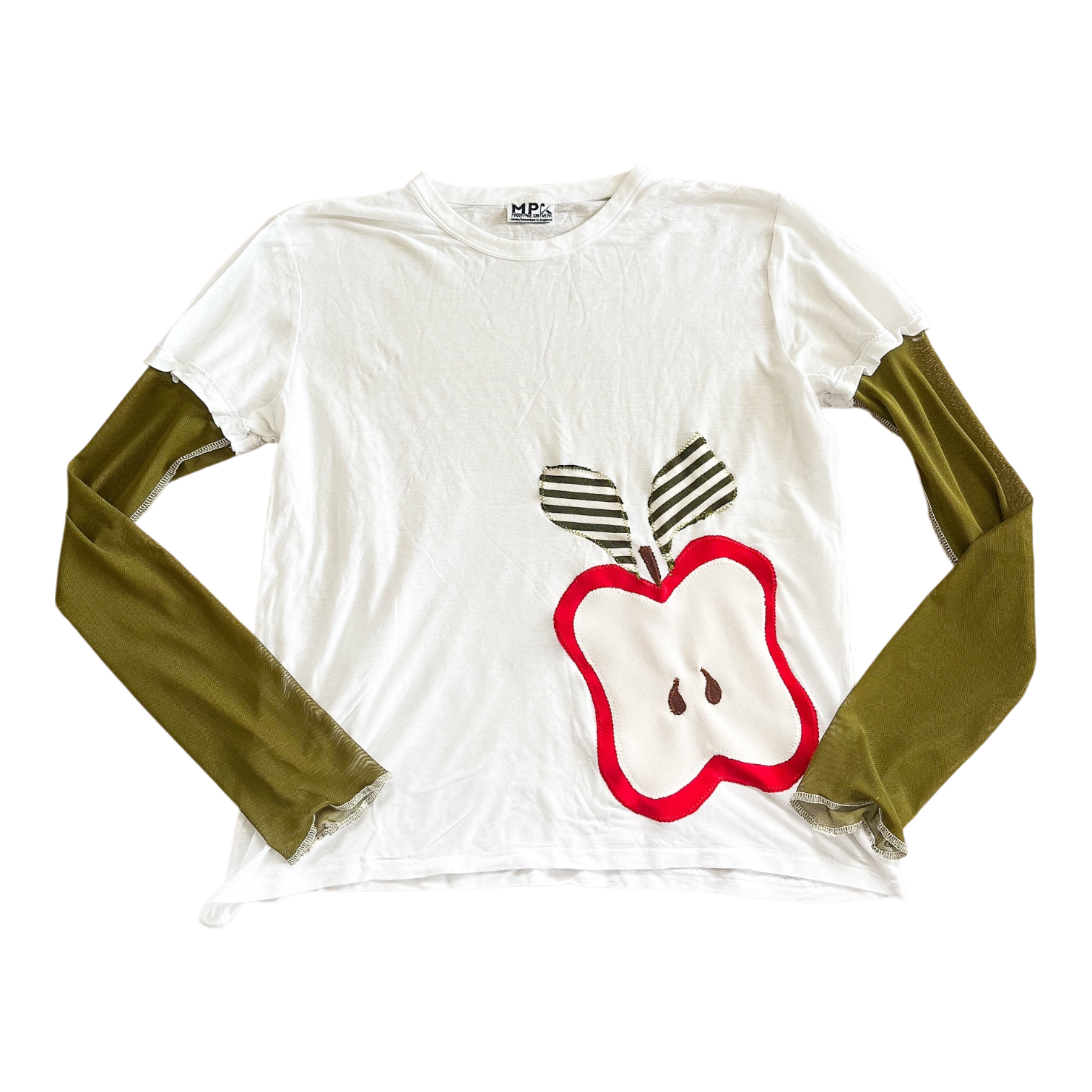 White/Olive Apple Long Sleeve (M)