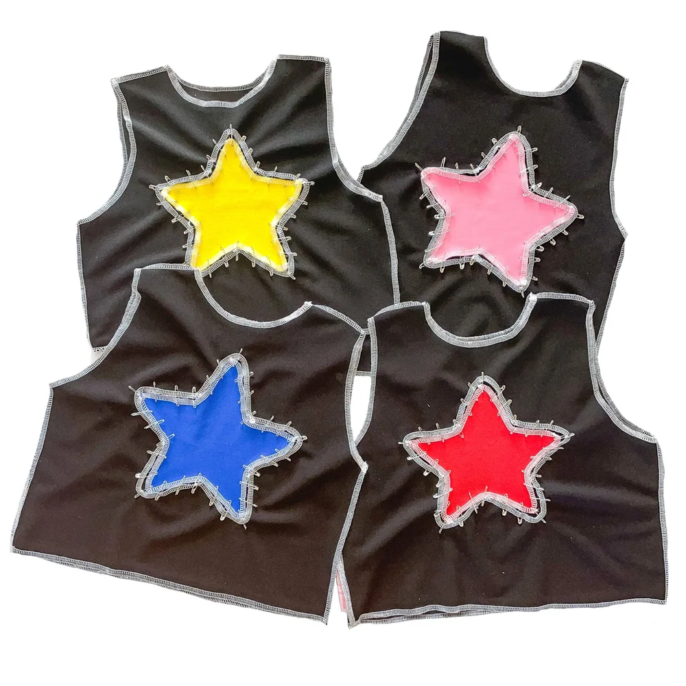 Black Star Safety Pin Up Tank (XS-XXL) — Maddy Page Knitwear