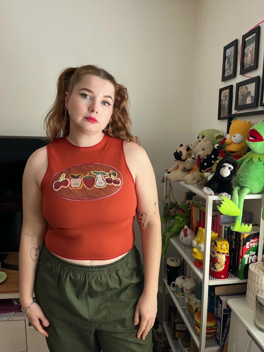 Fruit Basket Tanks (Terracotta/Wine) (XS-XXL) — Maddy Page Knitwear