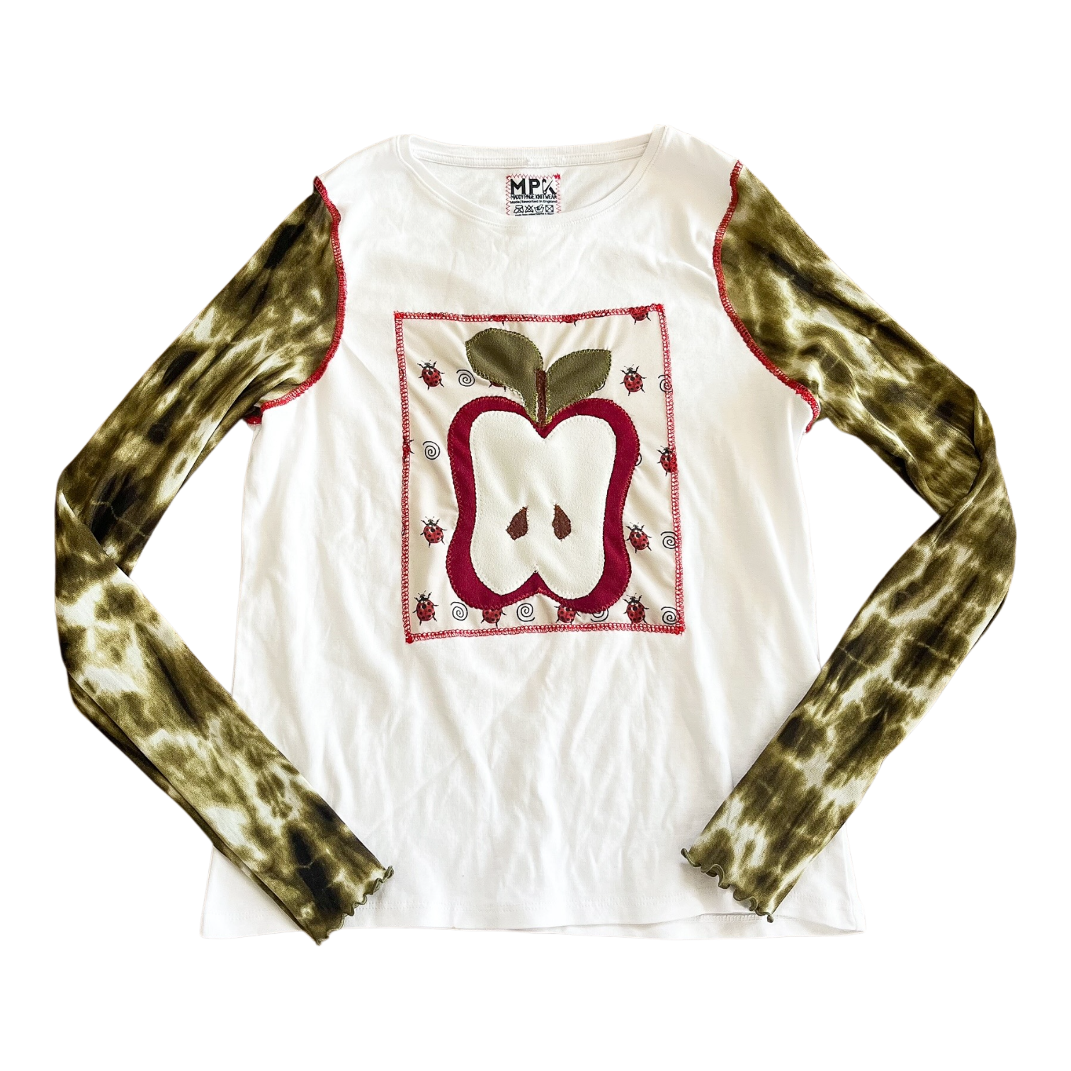 Green Tie-Dye/White Apple Long Sleeve (M)