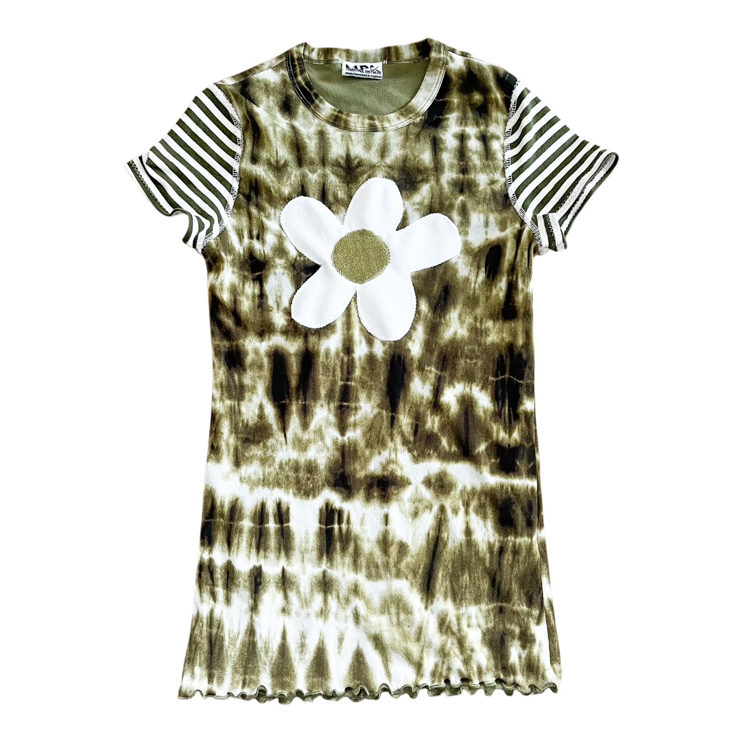 Green Tie-Dye Flower Patch Tee (M)