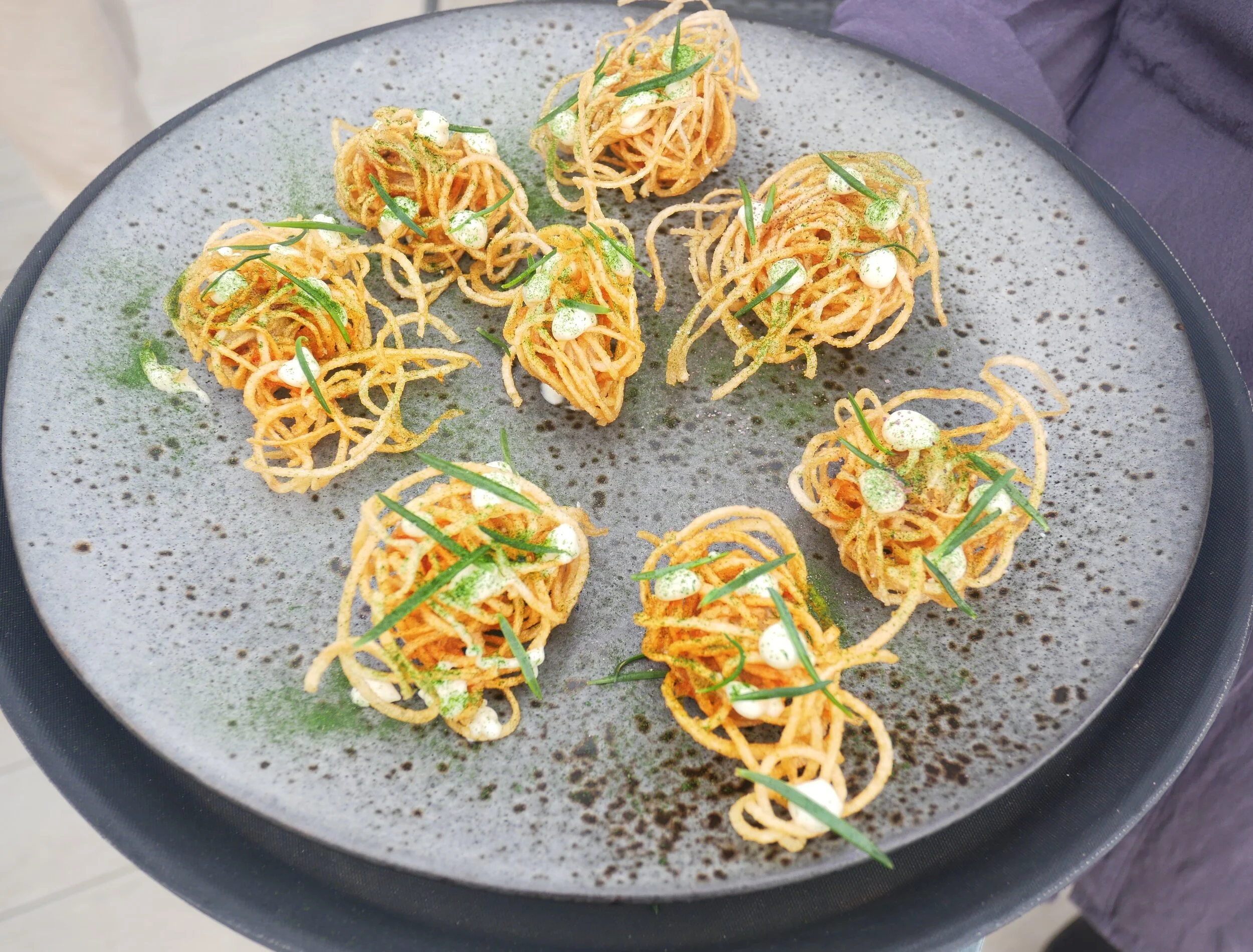 Another of Ross’s appetisers at Mount Haven - oysters in potato nests