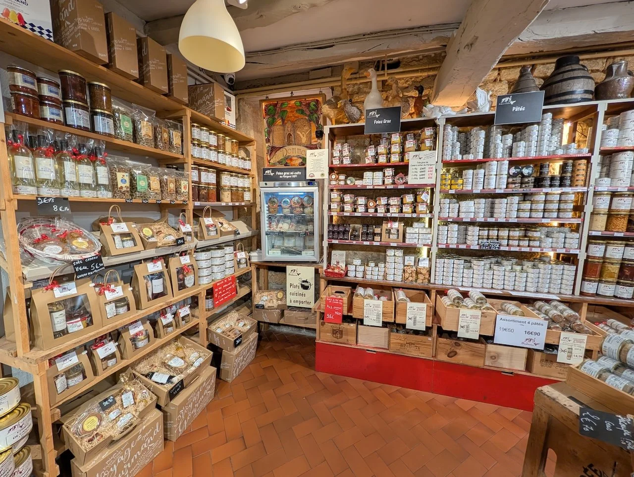 Local foods in a shop in Domme