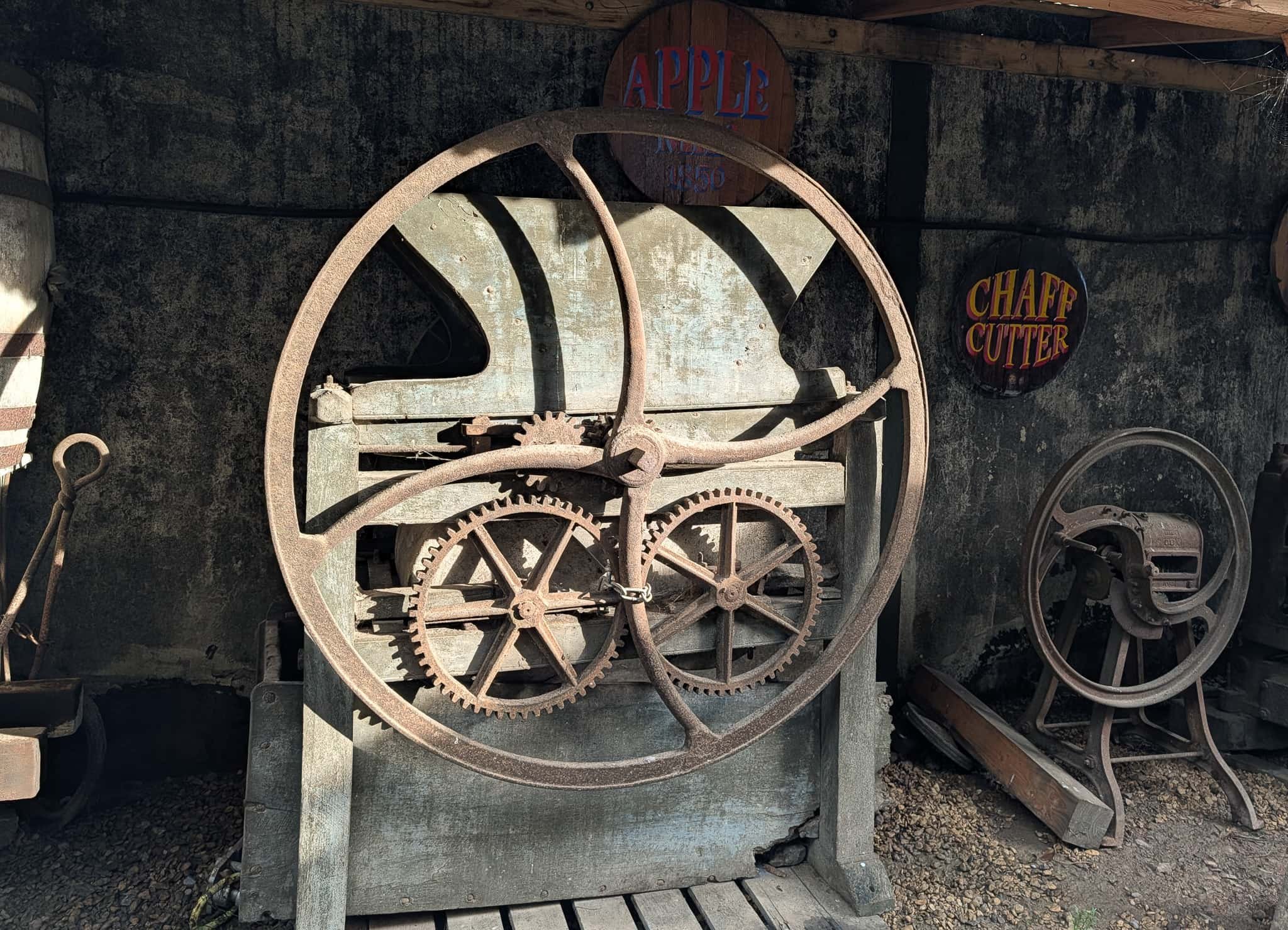 Old apple mill, at Burrow Hill Farm