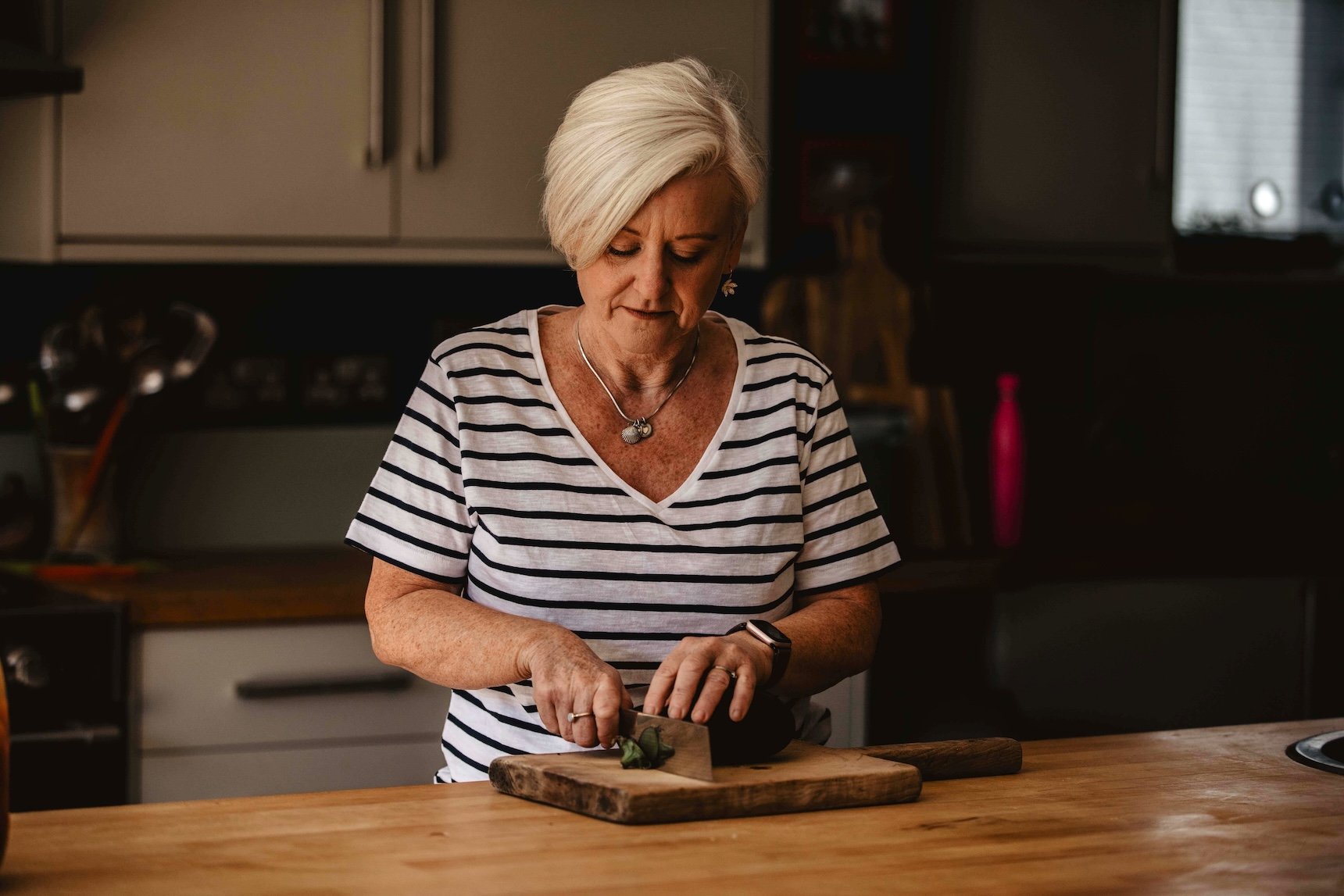 Rebecca Farrington-Turner at work in her kitchen