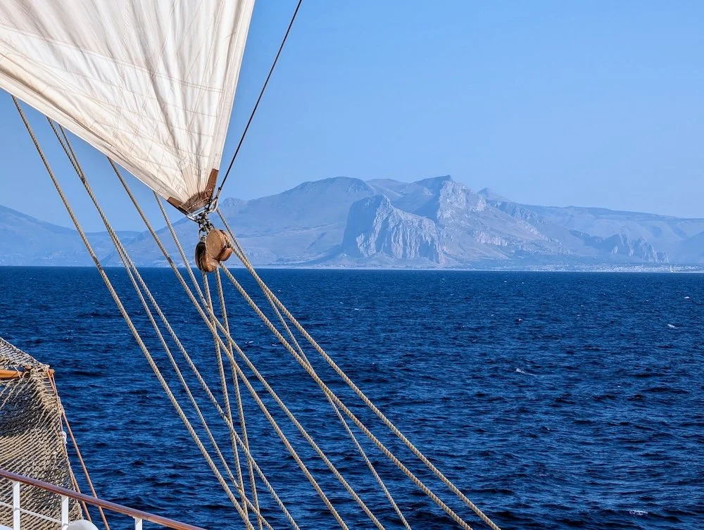 Approaching the north coast of Sicily