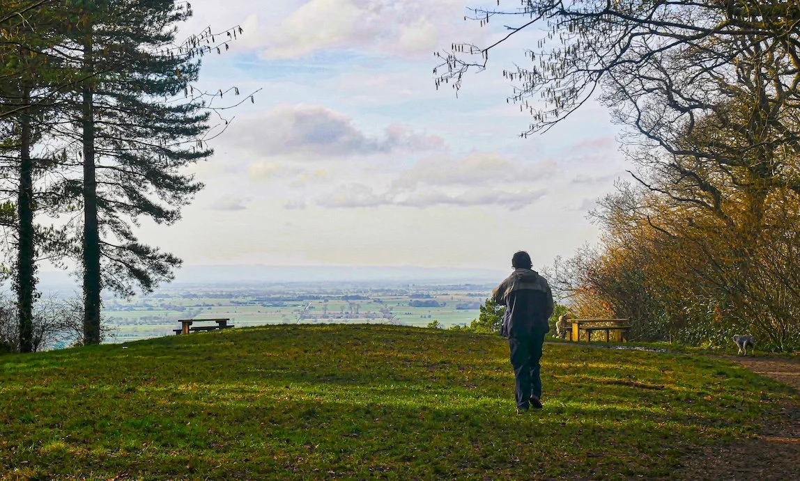 walker on the Polden Ridge Trail