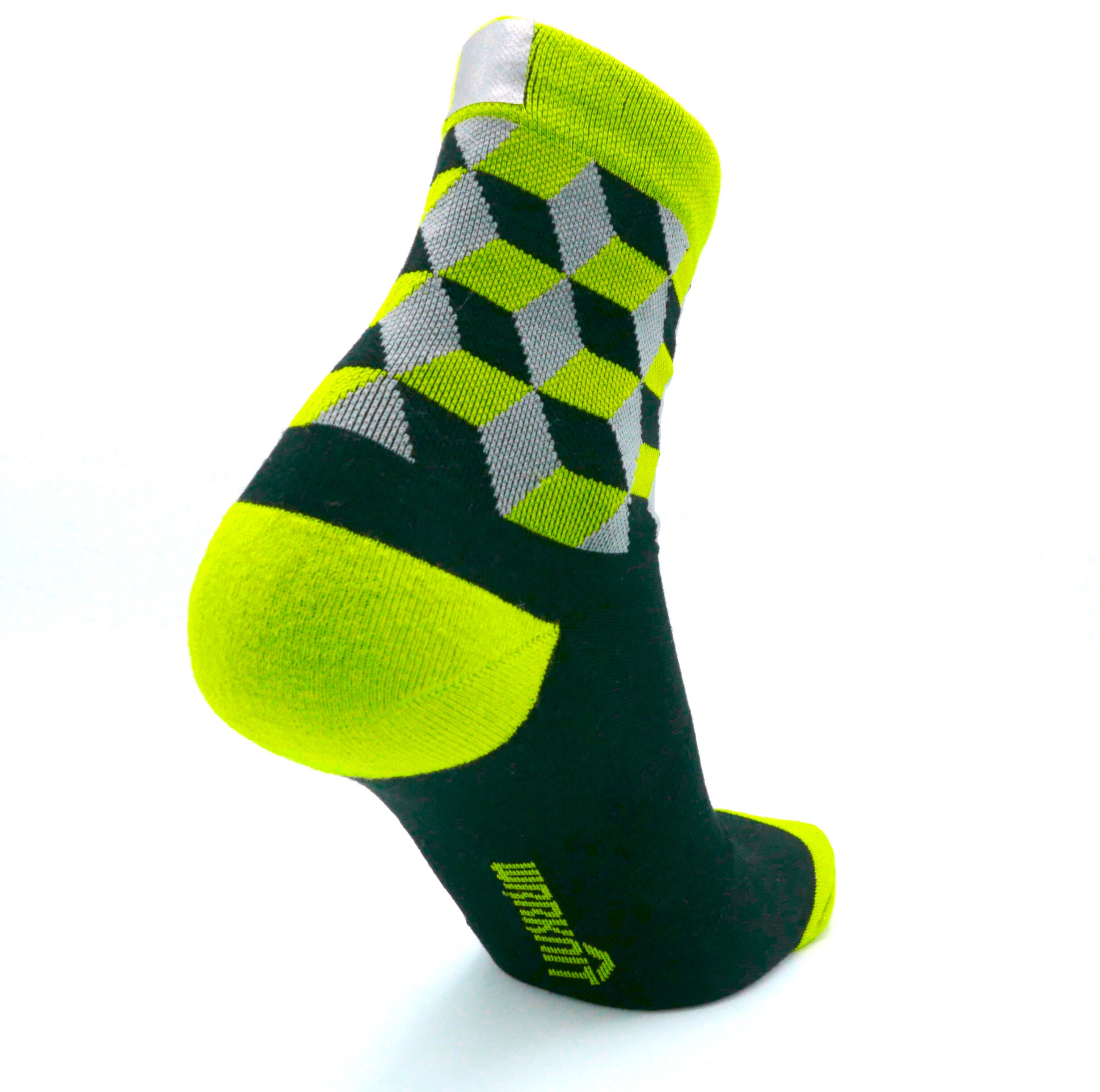 Geo Reflective Crew 7 Inch Black/Macaw Green