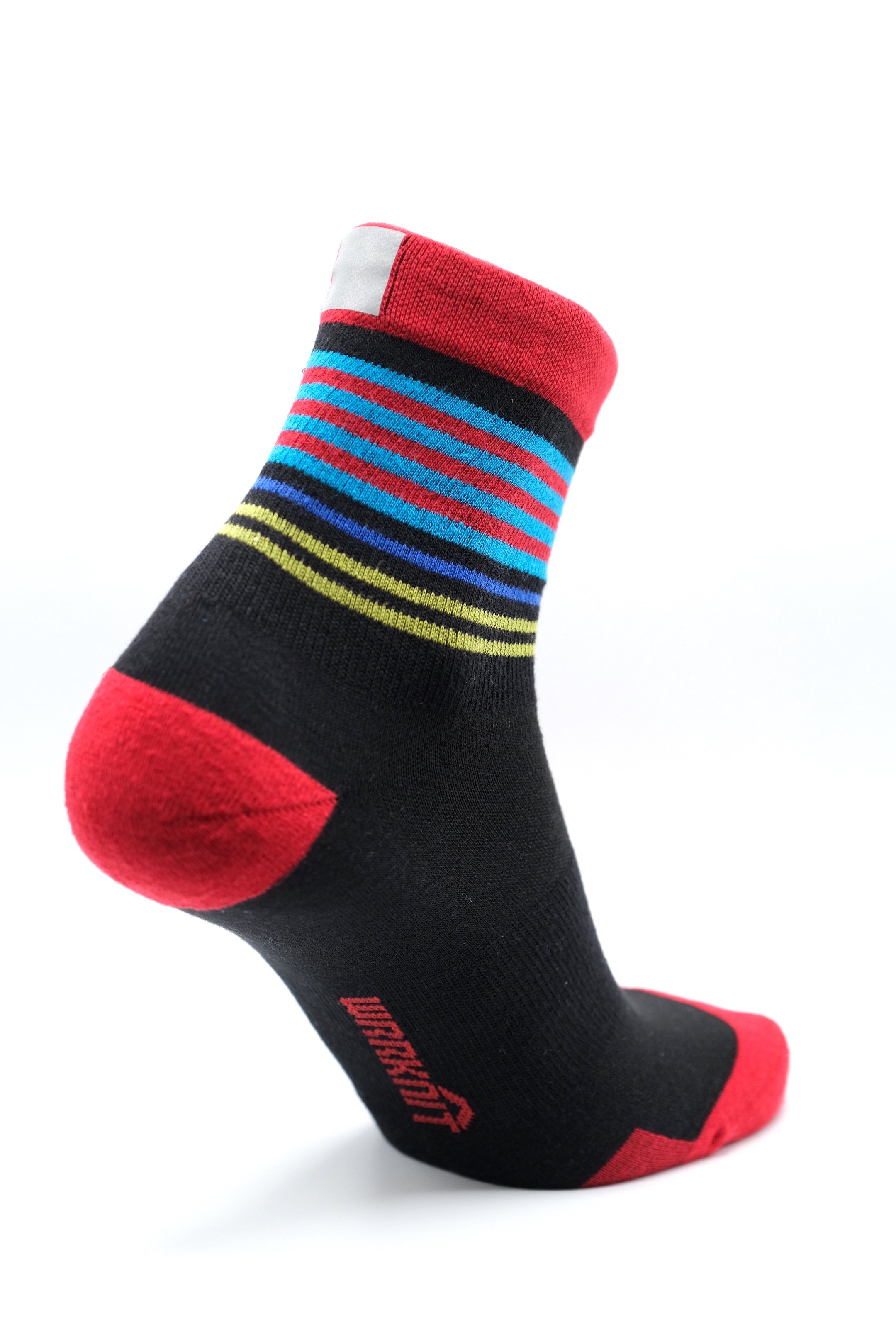 Block Stripe Reflective Crew 7 Inch Black/High Risk Red