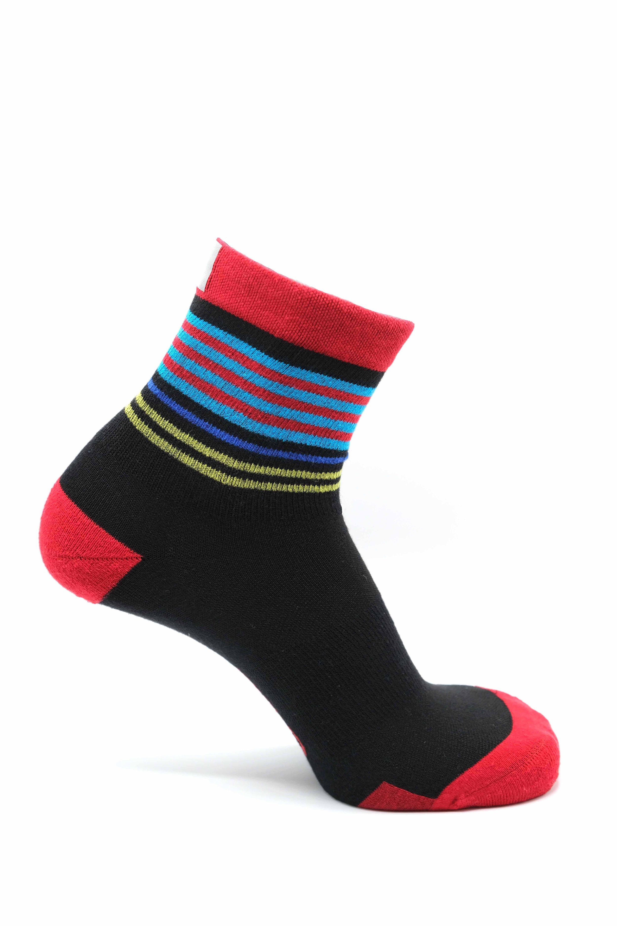 Block Stripe Reflective Crew 7 Inch Black/High Risk Red