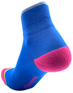 360 Reflective Tipping Quarter in classic Blue with Fuchsia/Purple Heel and Toe.