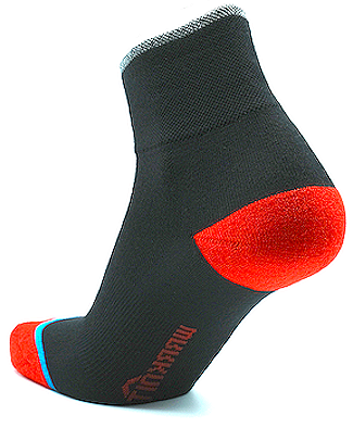 360 Reflective Quarter Sock Black/High Risk Red