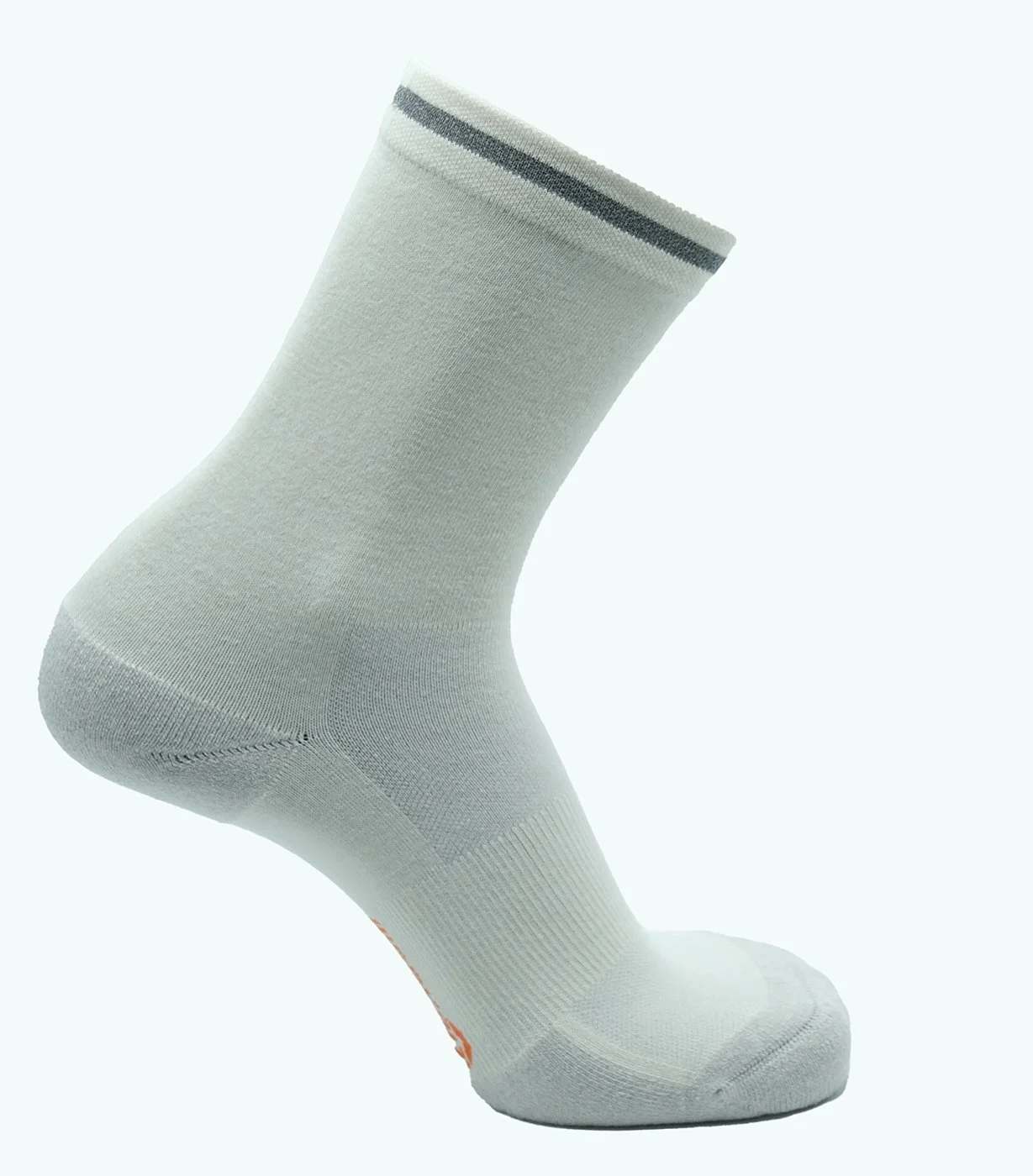 Reflective Crew with silver top stripe, white/light grey heather heel/toe