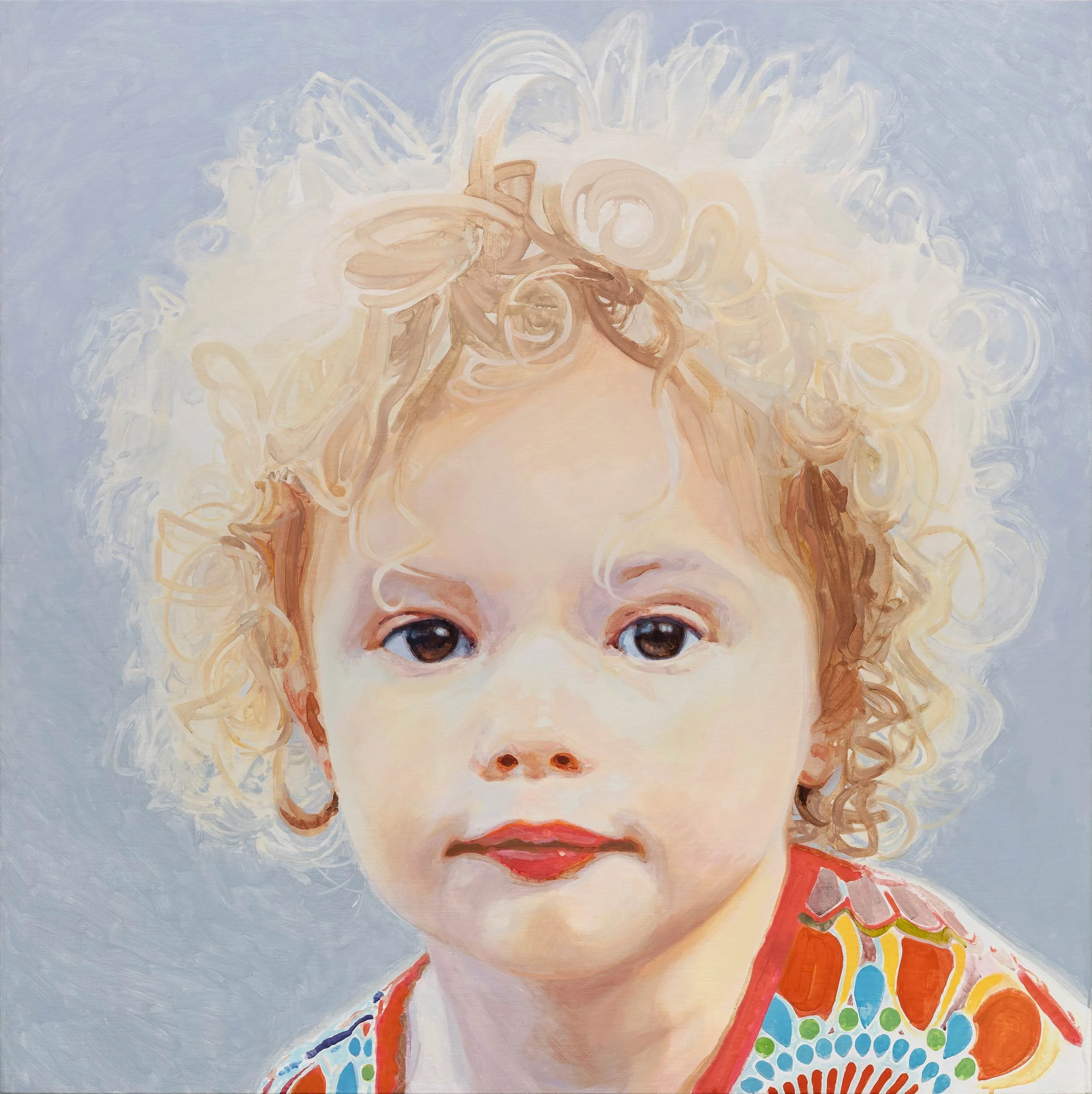   Untitled (Girl with Blond Curls)  2013, oil on linen, 48 x 48 in. 