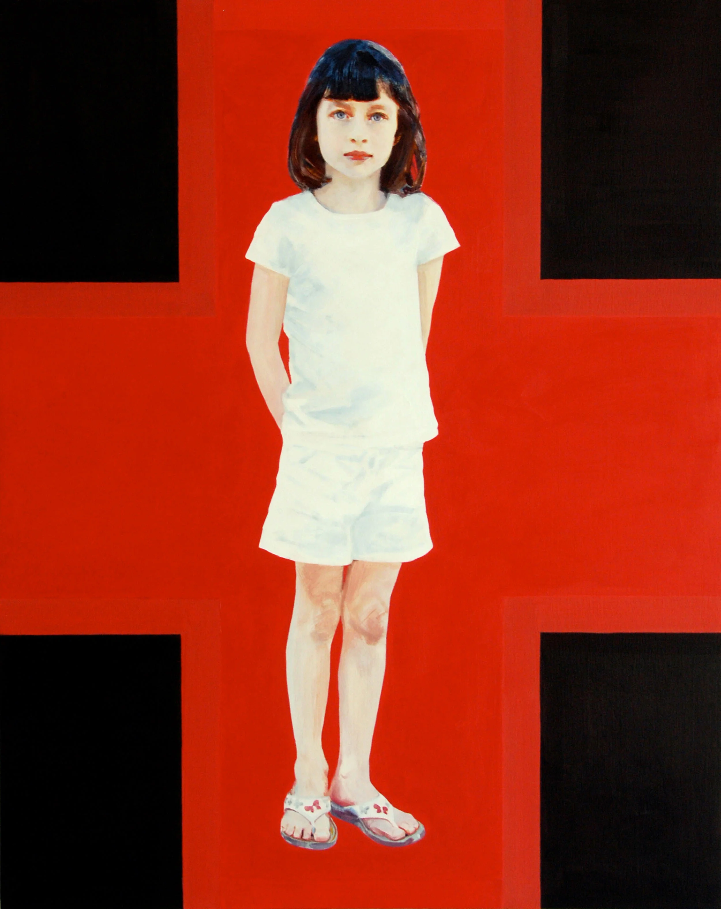   Untitled (Girl in White)  2007, oil on wood, 30 x 24 in. 