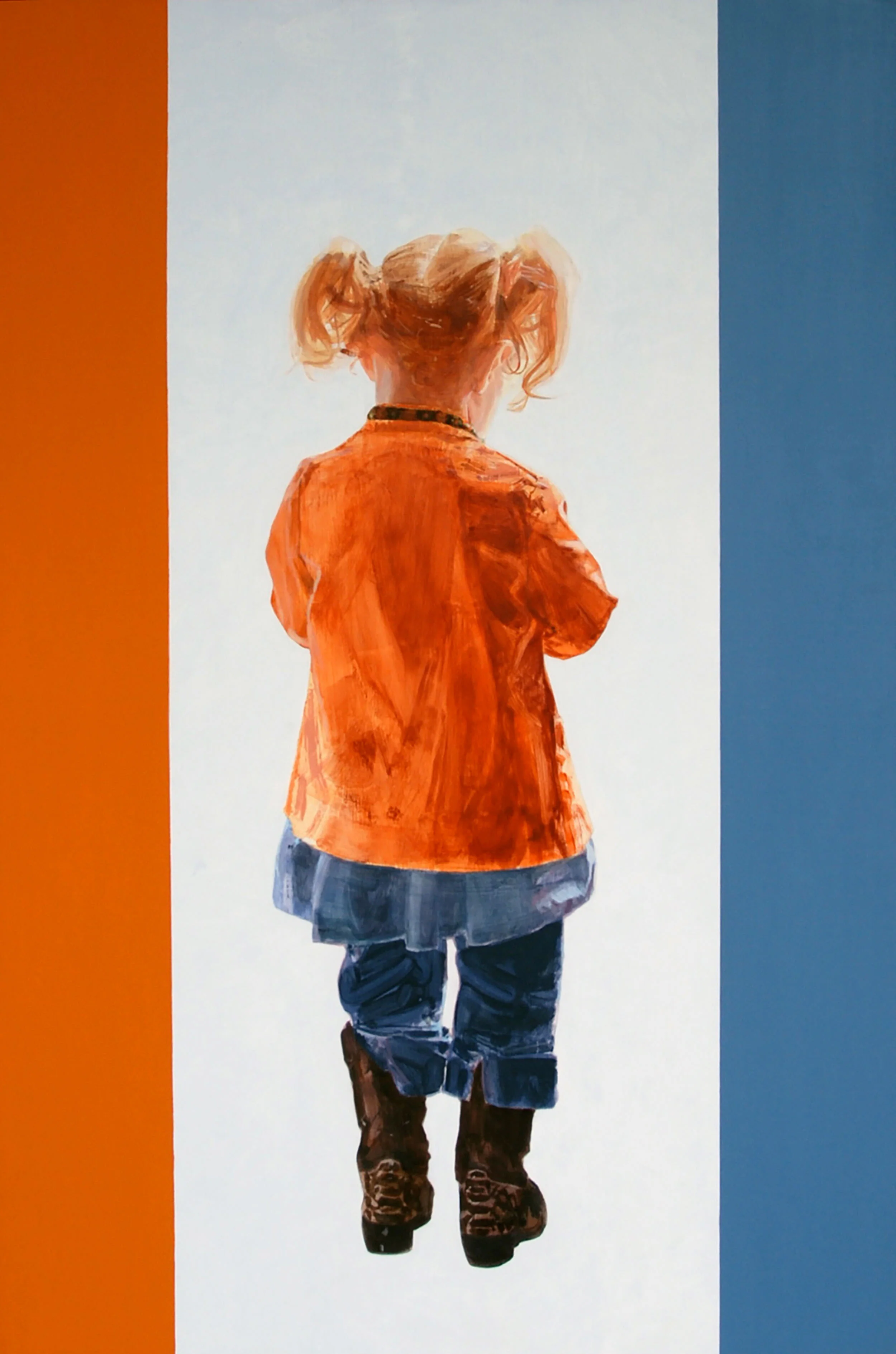   Untitled (Girl with an Orange Jacket)  2006, oil on wood, 36 x 24 in. 