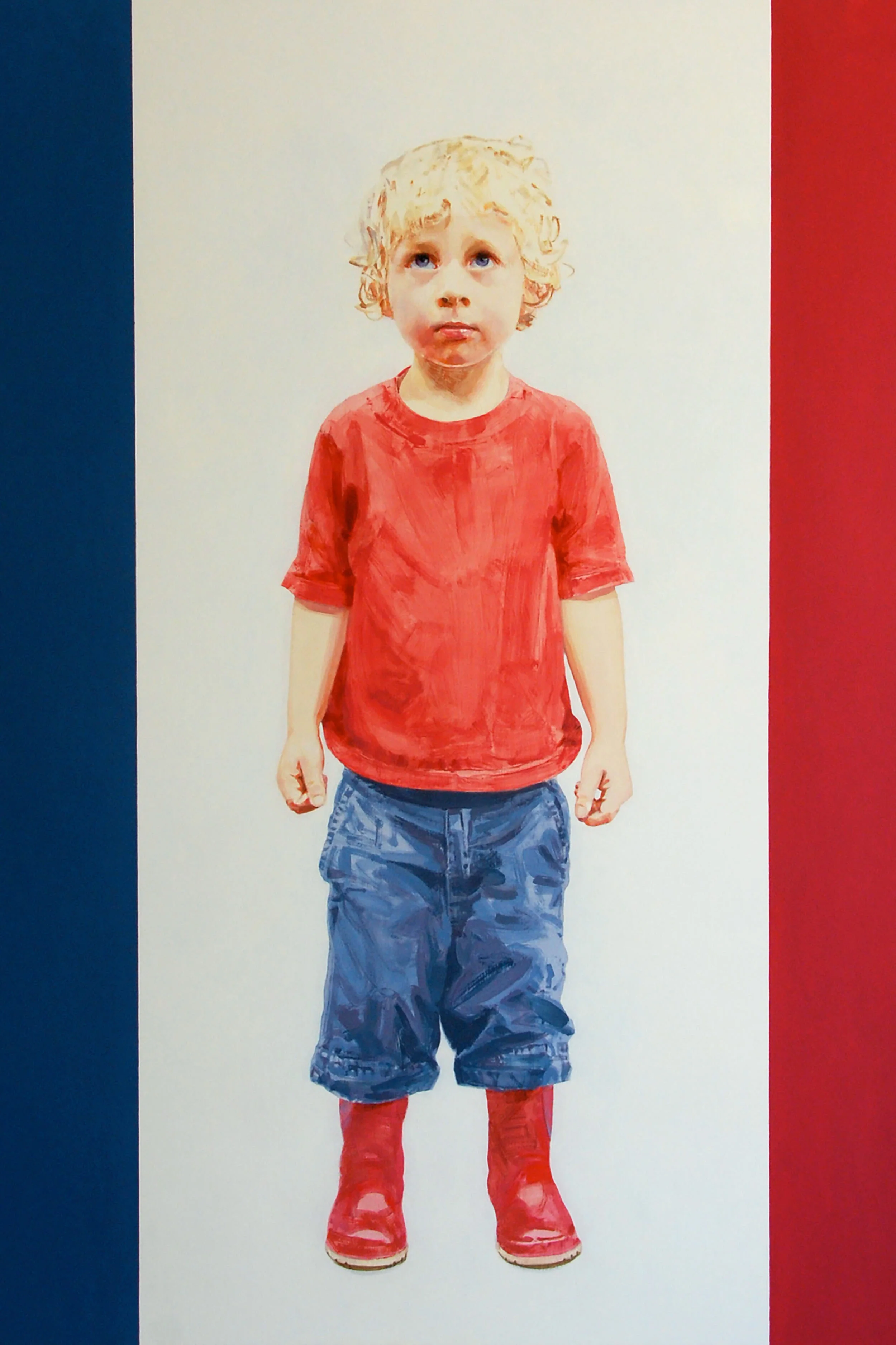   Untitled (Boy with Red Boots)  2007, oil on wood, 48 x 30 in. 