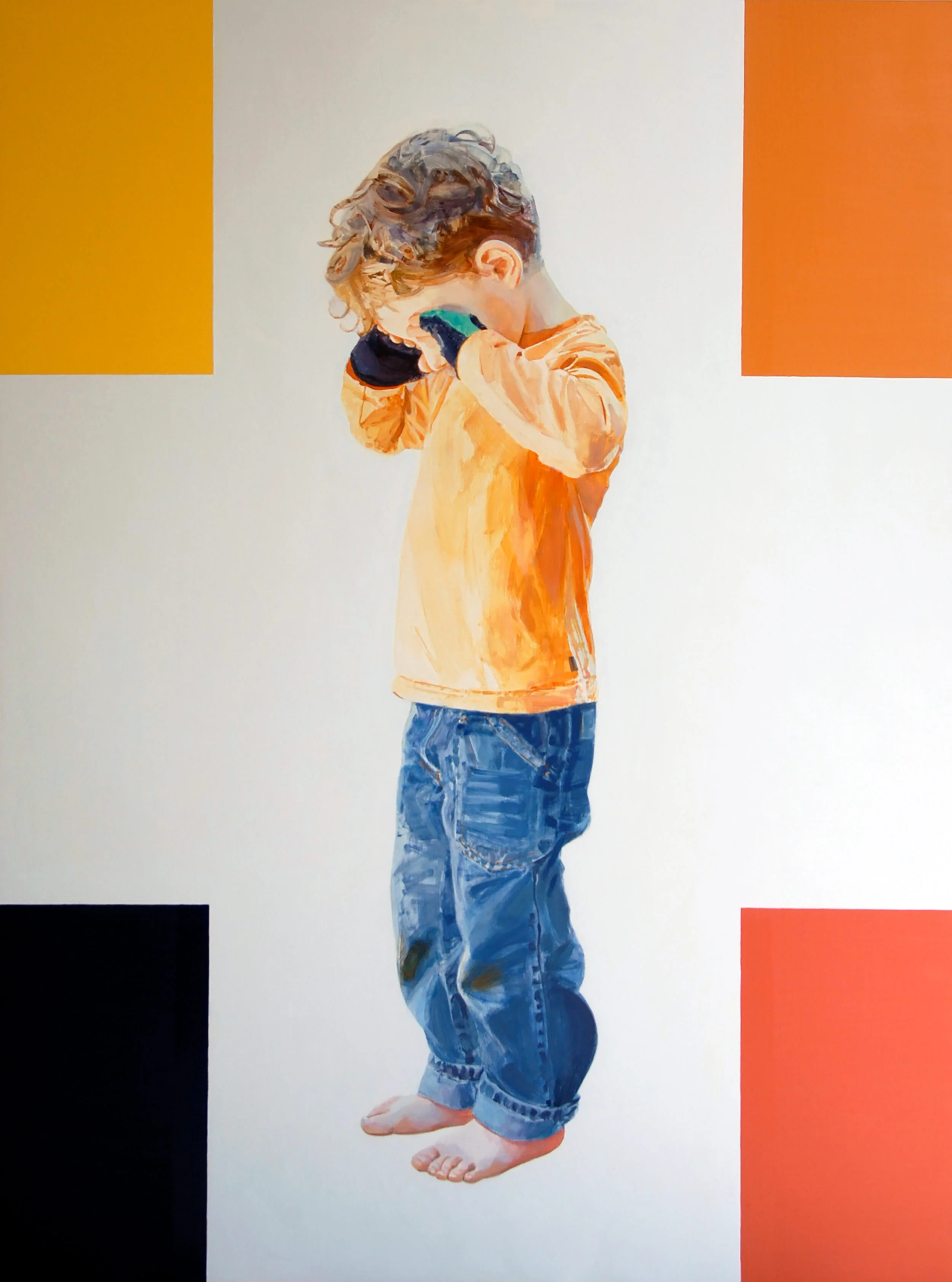   Untitled (Boy with a Yellow Shirt)  2008, oil on wood, 48 x 36 in. 