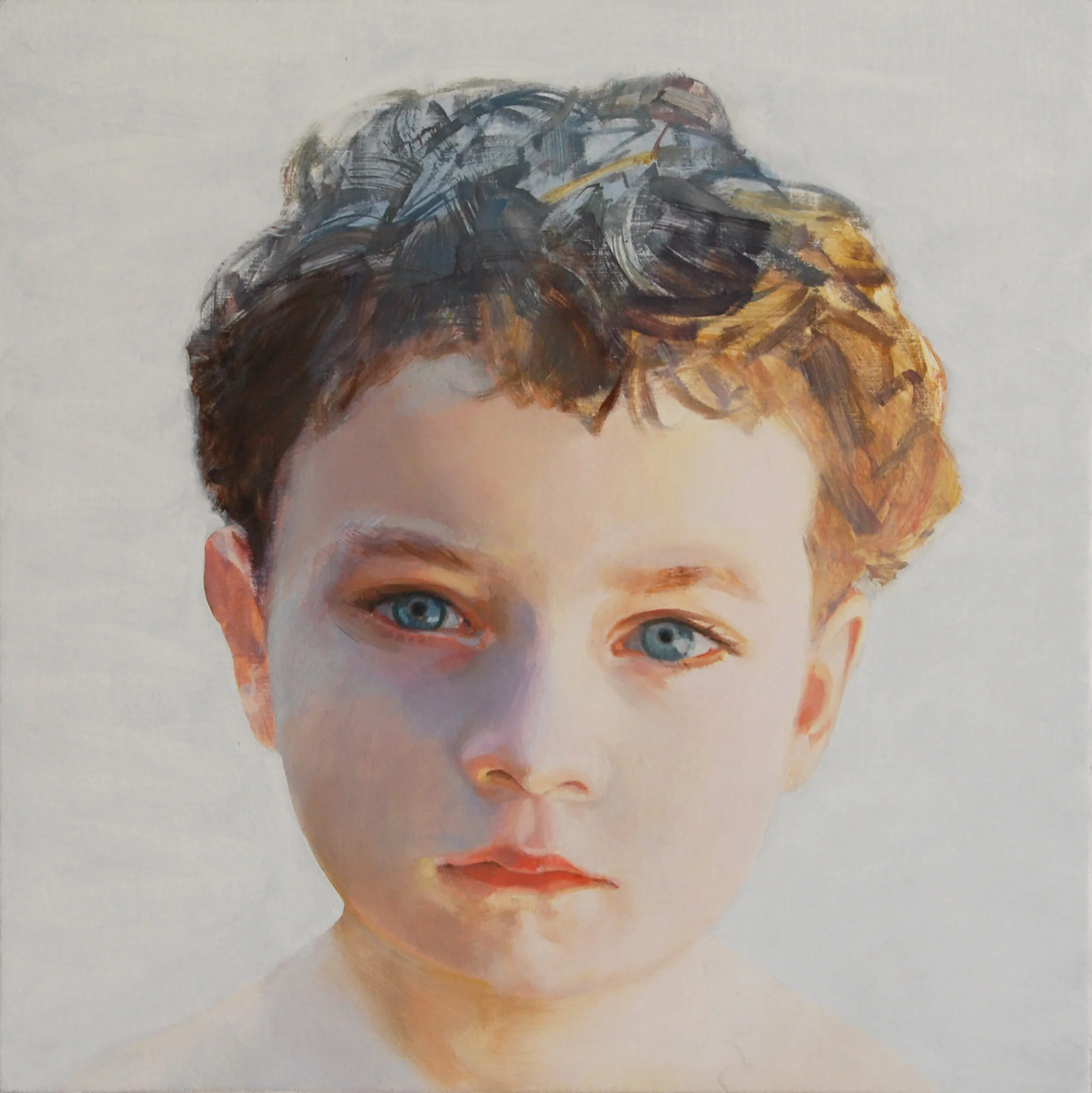   Untitled (Blue-eyed Boy)  2008, oil on wood, 12 x 12 in. 