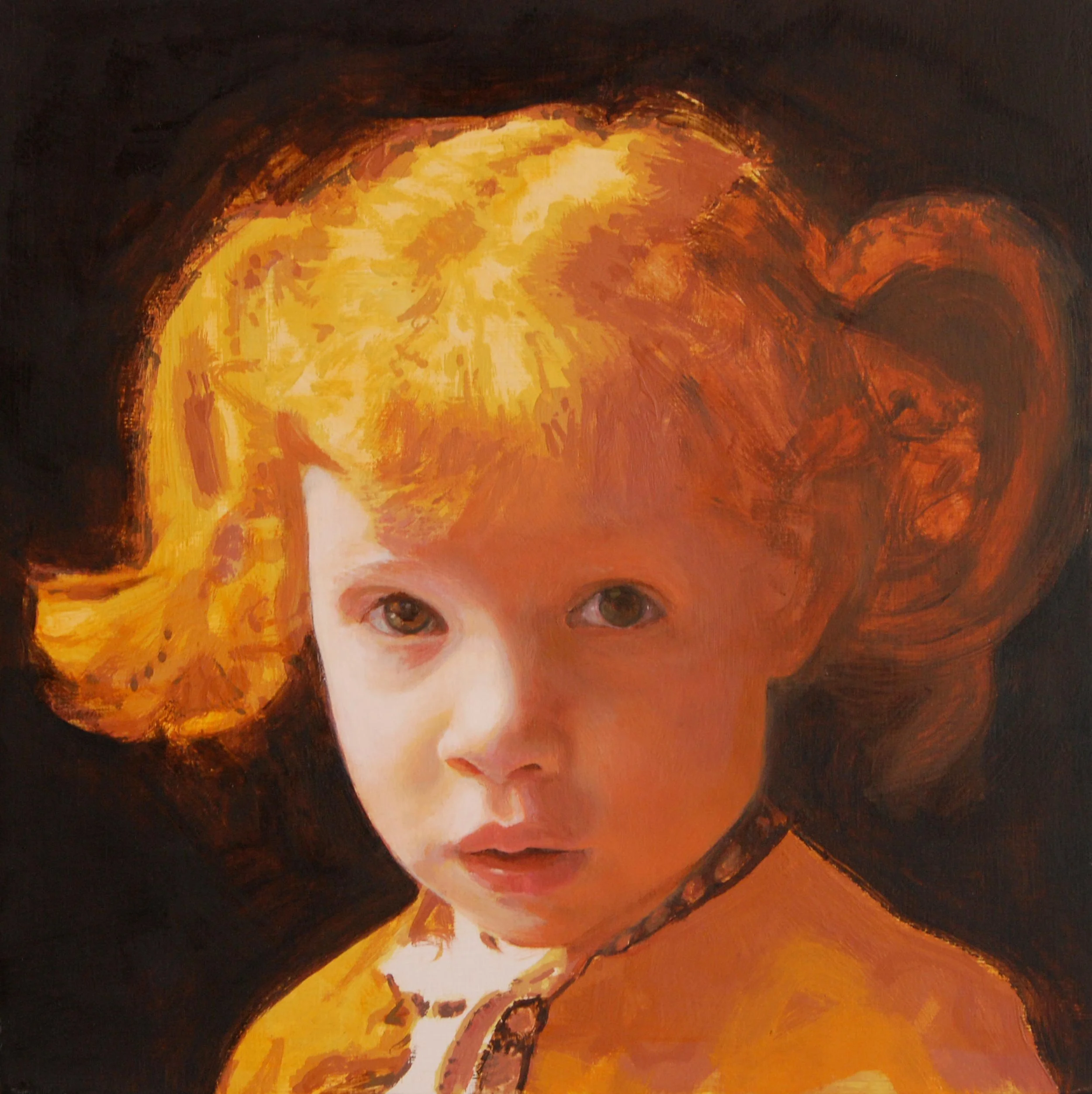   Untitled (Red-haired Girl)  2006, oil on wood, 12 x 12 in. 
