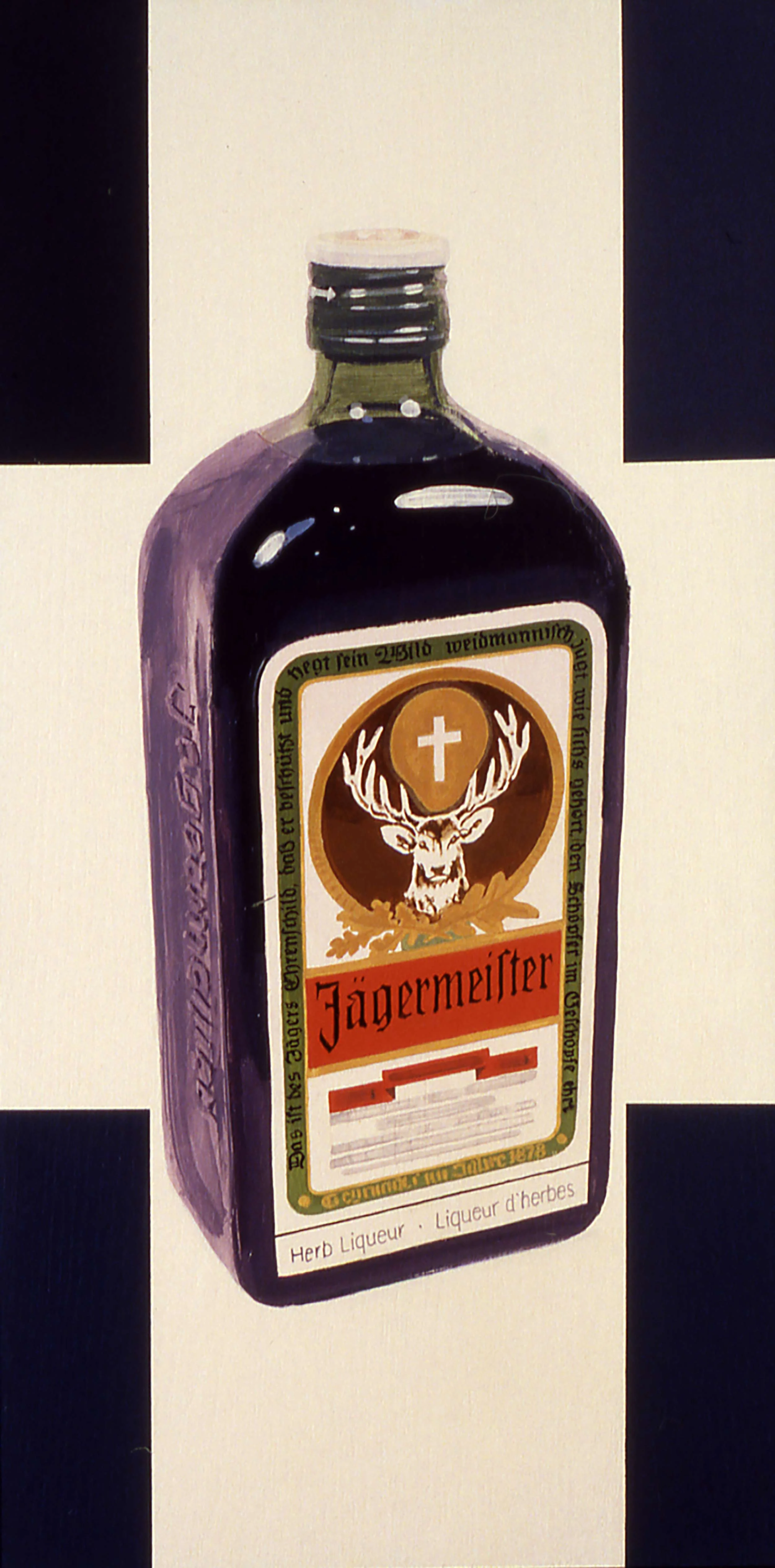  STILL (Jagermeister II)  1998, oil and varnish on oak panel, 32 x 16 in. 