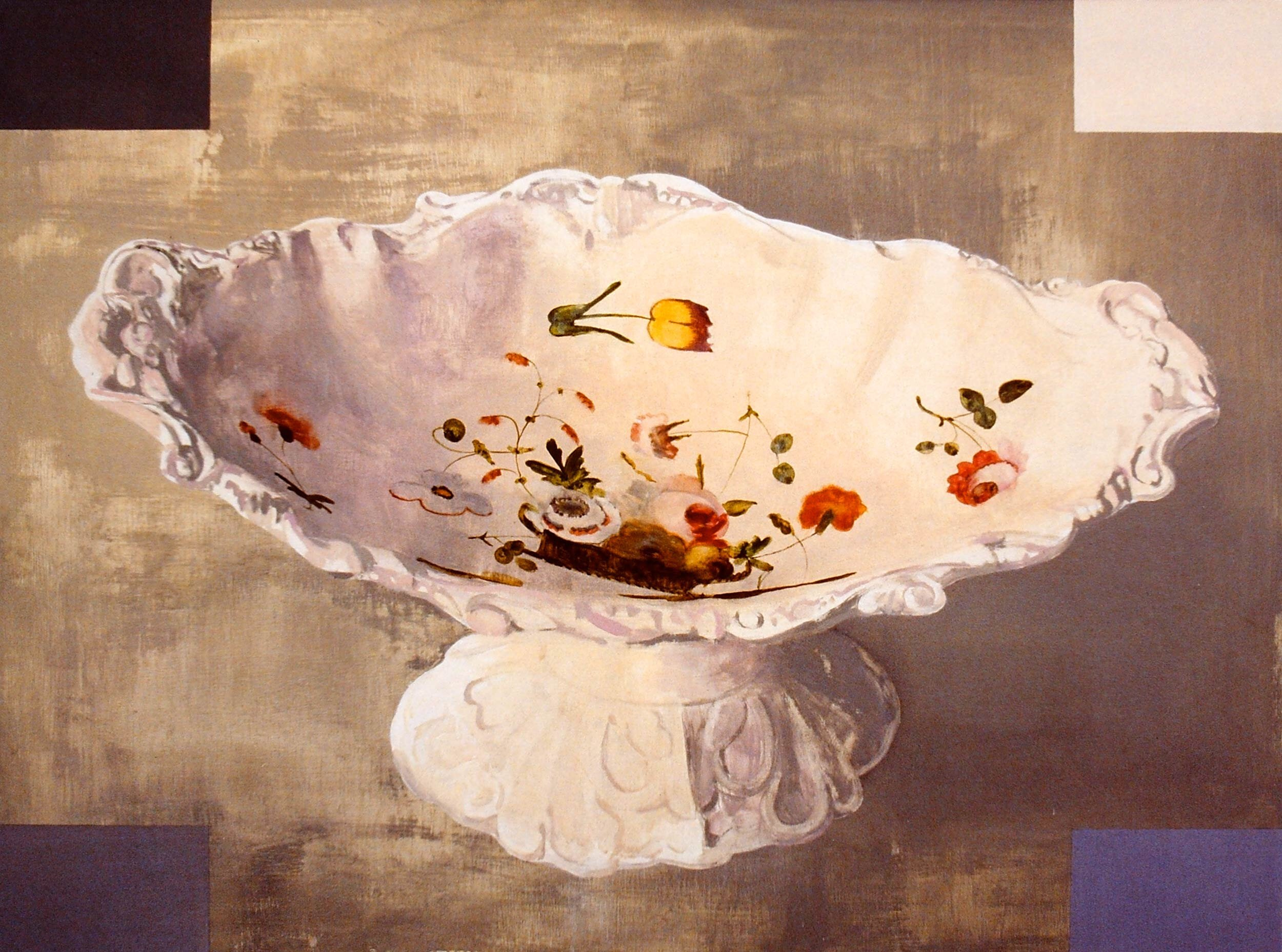   Spectral Lineage V  1991, oil and varnish on oak veneer, 36 x 48 in. 