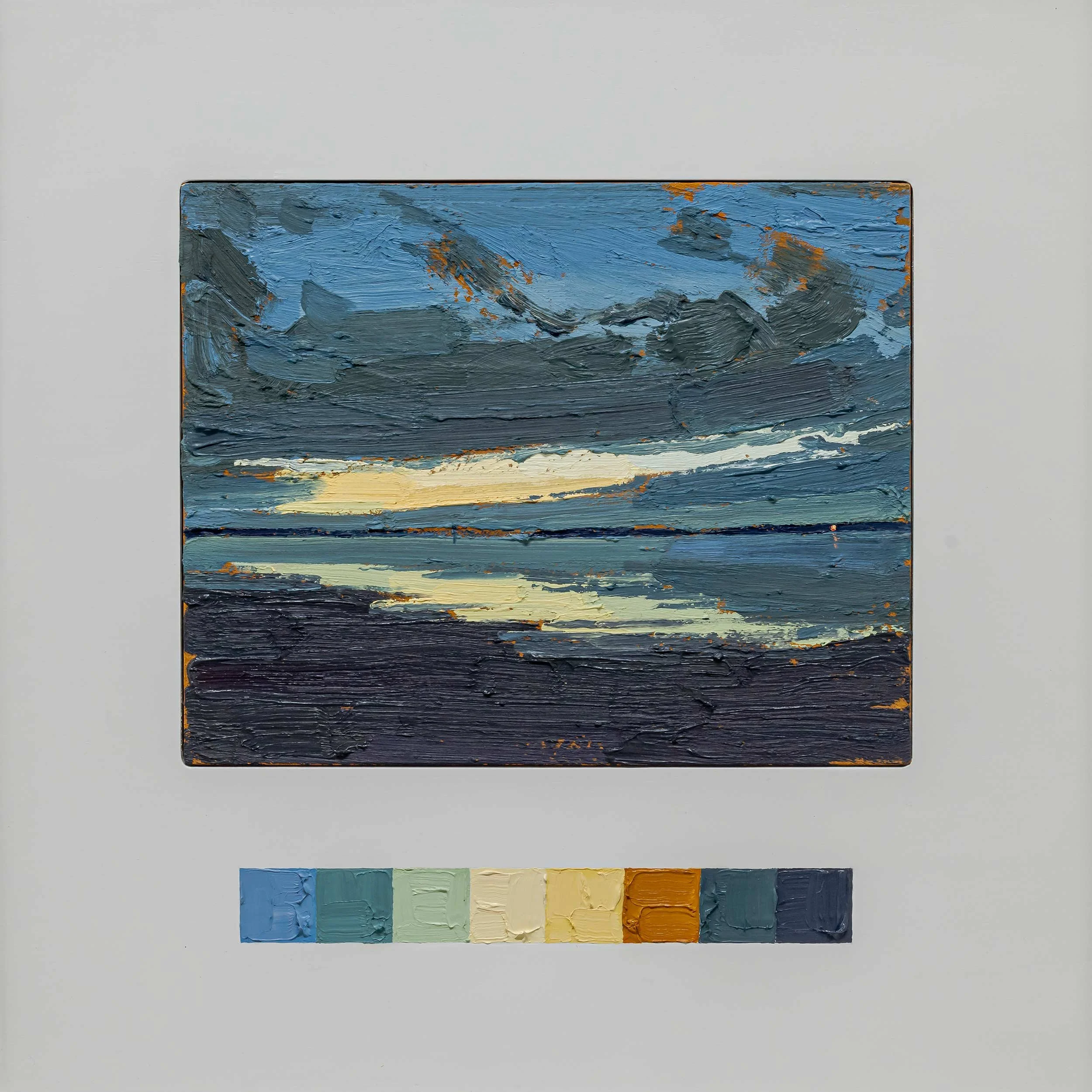   COLOUR CHART II  2022, mixed media on wood, 18 x 18 in. 