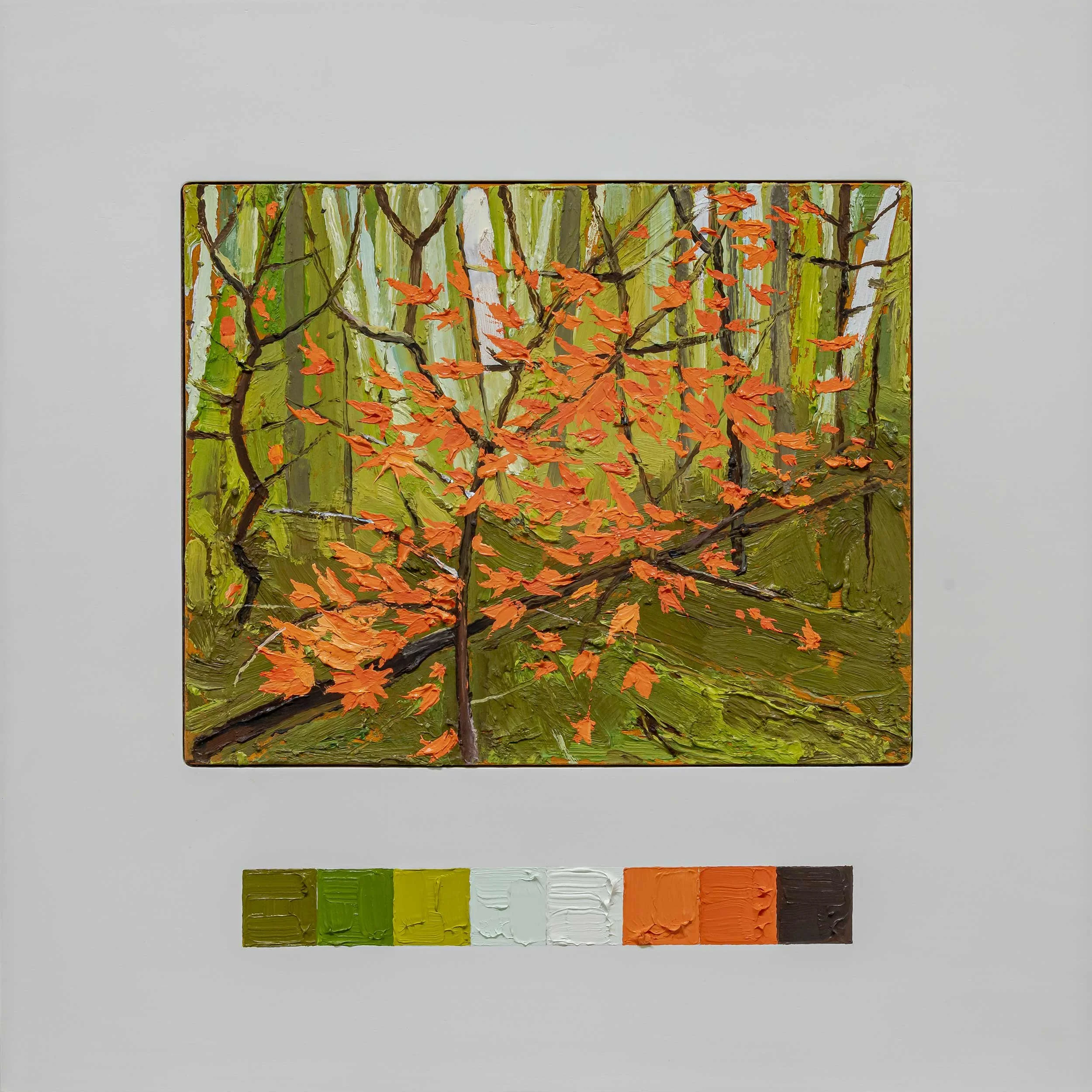   COLOUR CHART IV  2022, mixed media on wood, 18 x 18 in. 