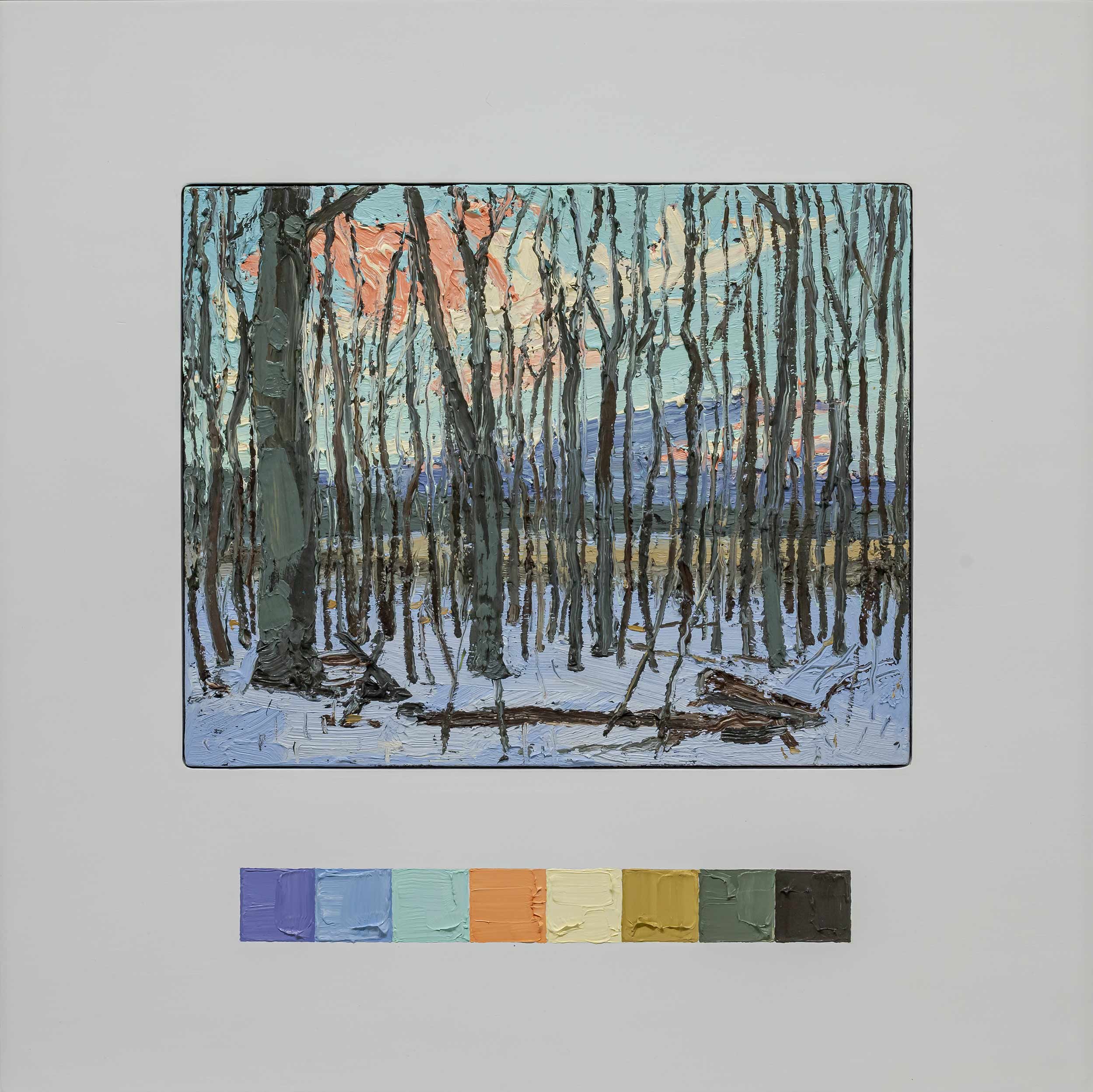   COLOUR CHART VII  2022, mixed media on wood, 18 x 18 in. 