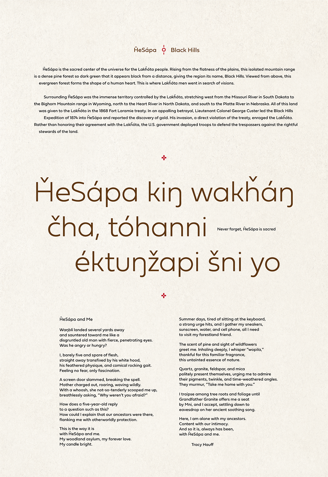  Story of HeSapa with Lakota proverb and poem by Tracy Hauff 