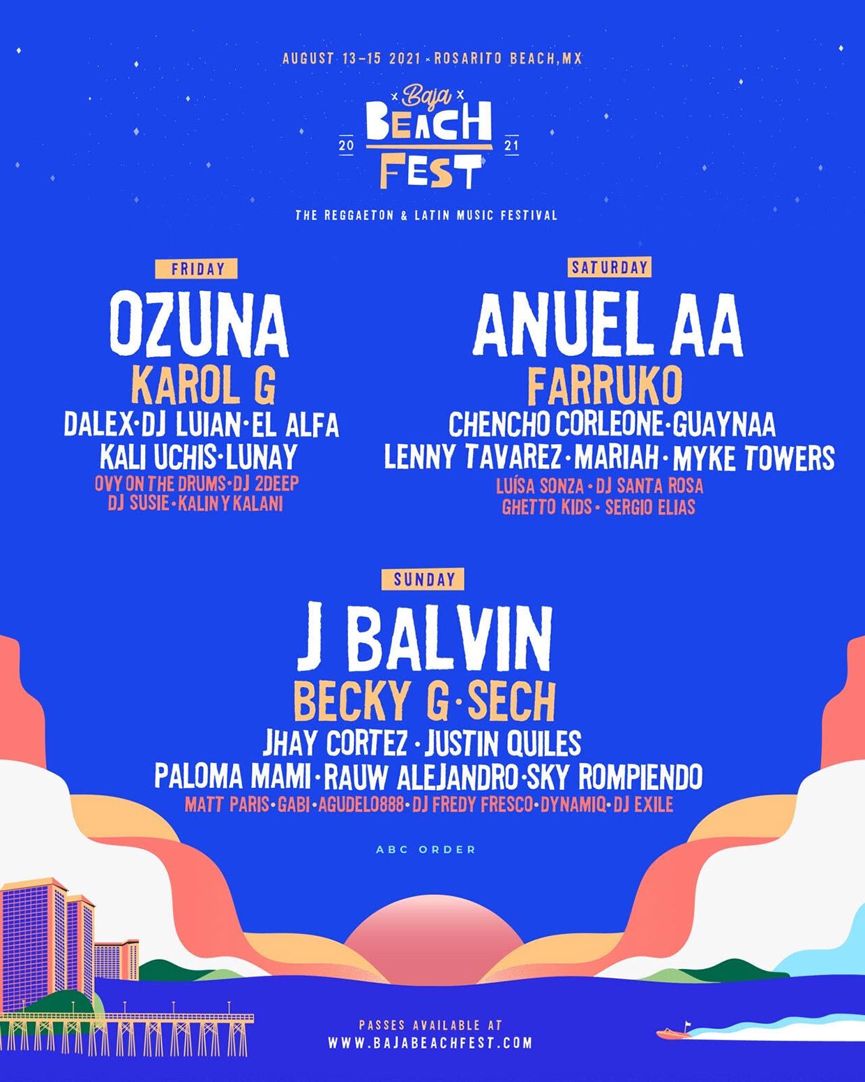 J Balvin, Anuel AA y Ozuna encabezarán Baja Beach Fest 2021