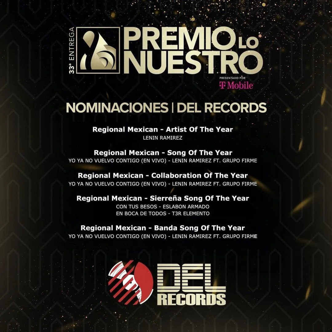 DEL RECORDS recibe 6 nominaciones para PREMIO LO NUESTRO 2021