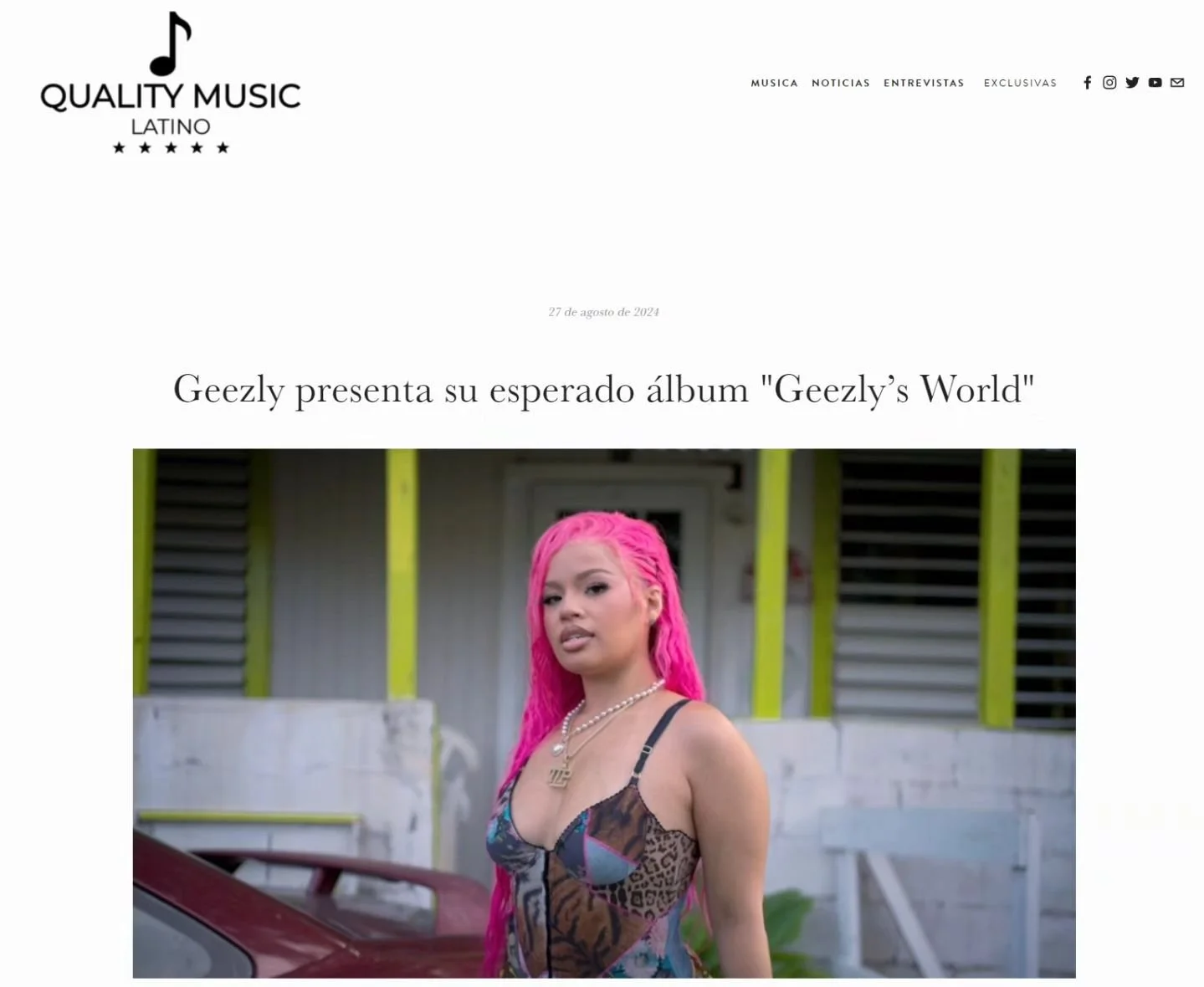 Geezly presenta su esperado &aacute;lbum &quot;Geezly&rsquo;s World&quot;

La emergente artista urbana @geezlyofficial est&aacute; emocionada de anunciar el lanzamiento de su altamente anticipado EP debut, &quot;GeezLy's World&quot;. Nacida en el Bro