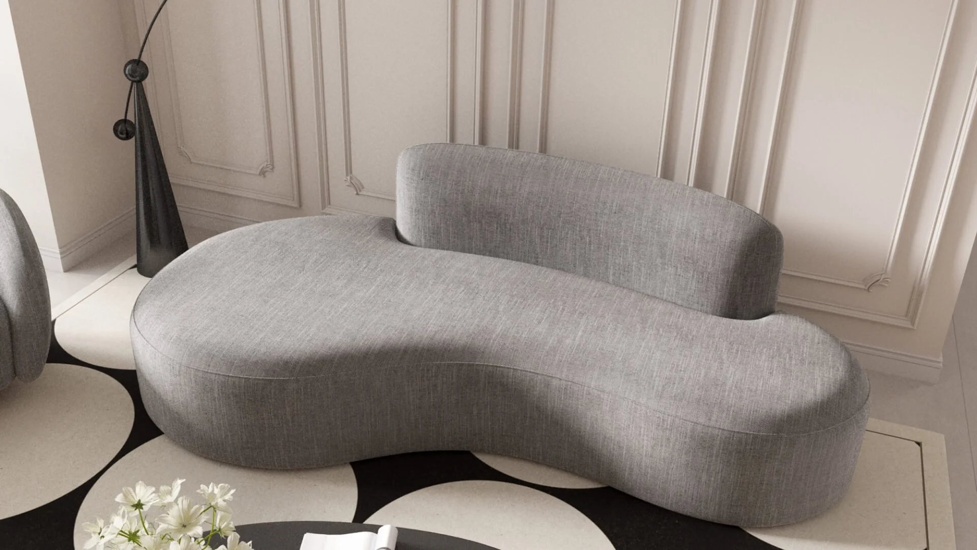 SYMPHONIE canapé 2 places gris clear