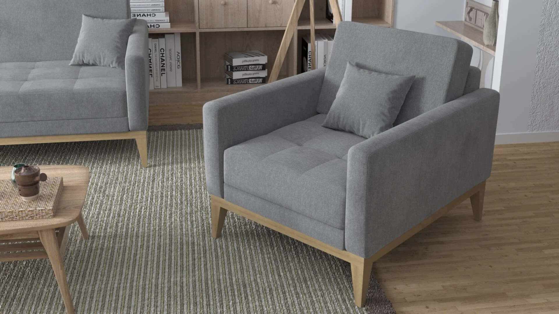 Fauteuil FELIZ gris clair