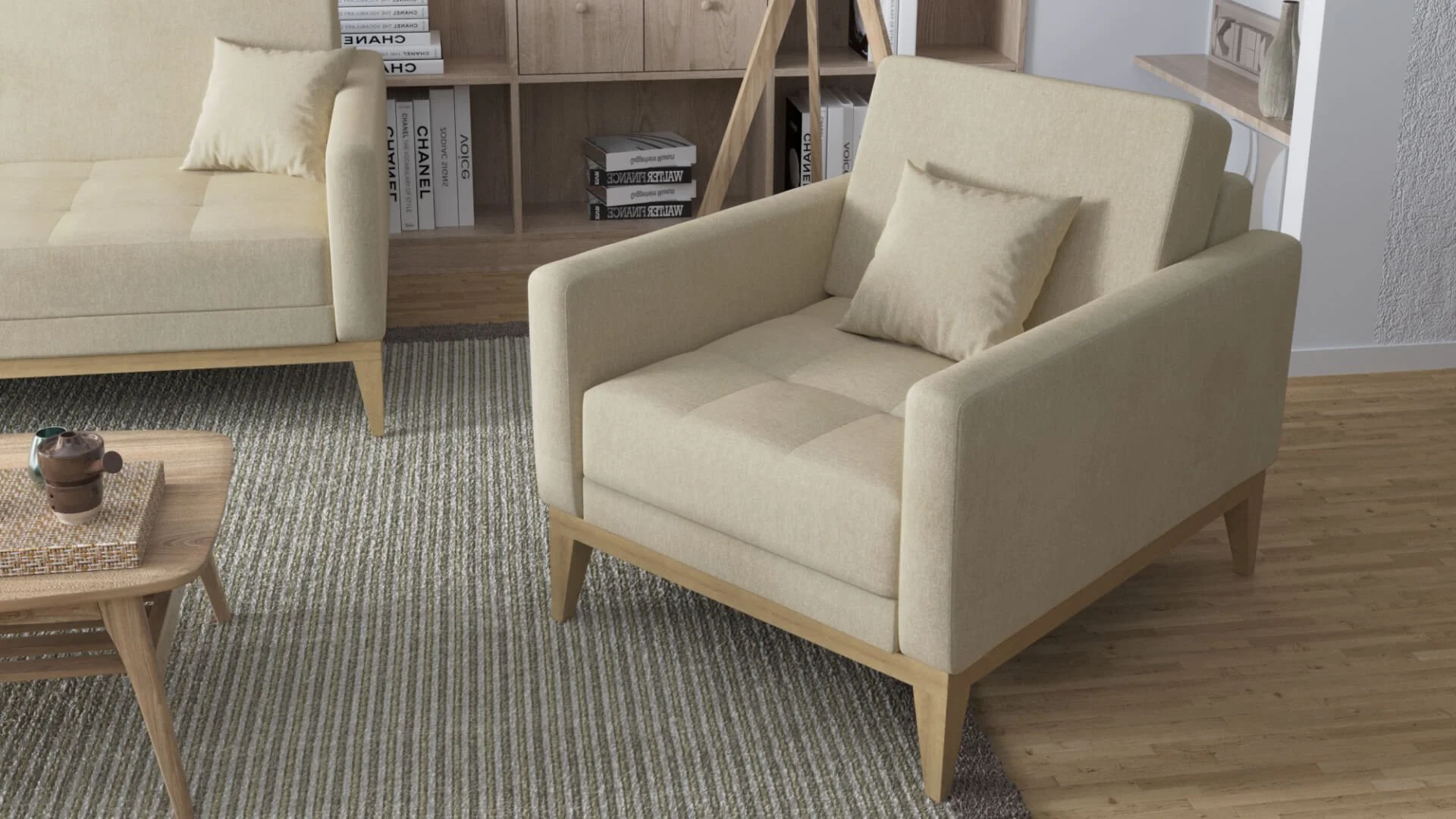 Fauteuil FELIZ beige