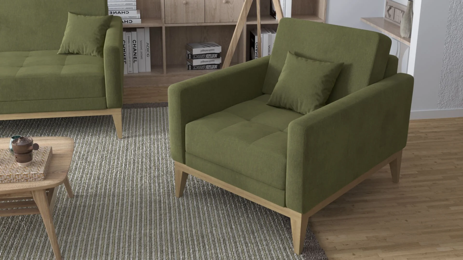 Fauteuil FELIZ vert olive