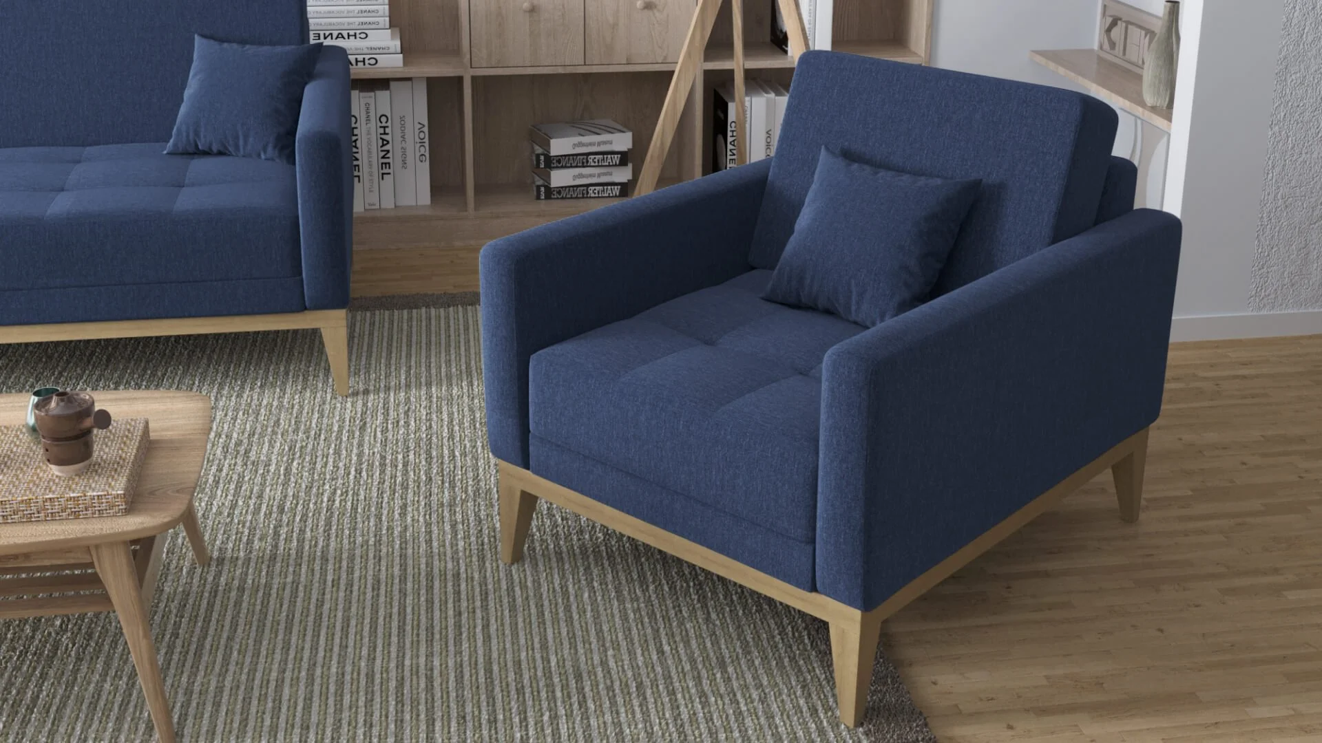 Fauteuil FELIZ bleu marine