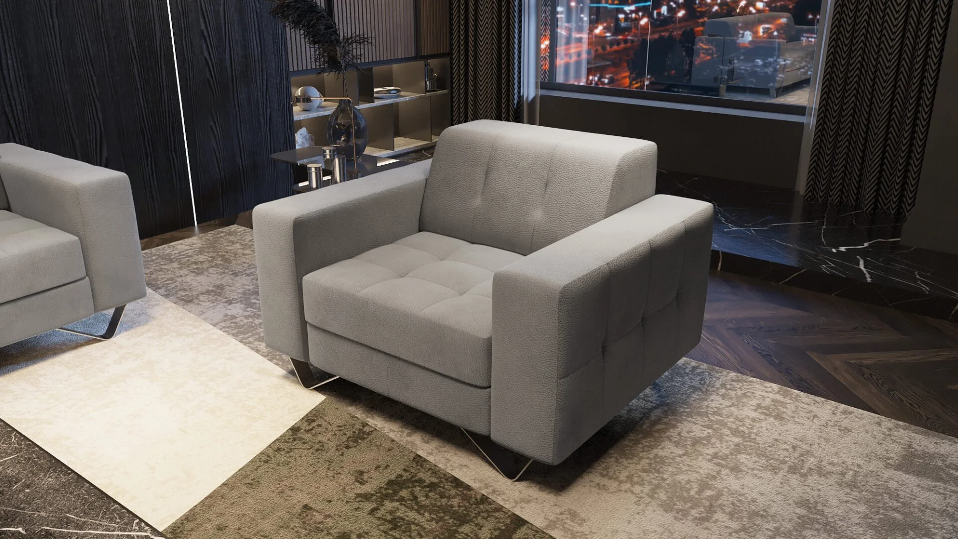 Fauteuil modulable VITORIA gris clair