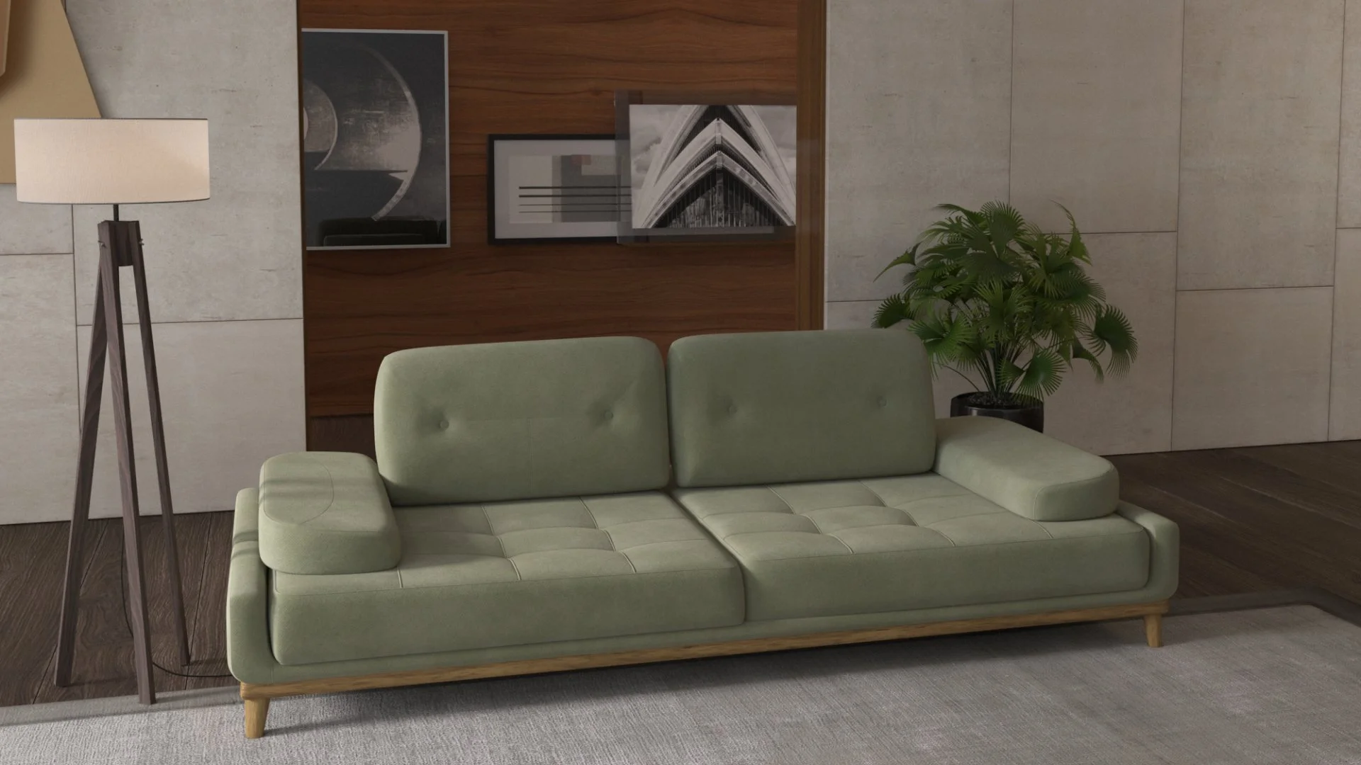 Canapé 3 places GROSSO avecles dossier et accoudoir reglable