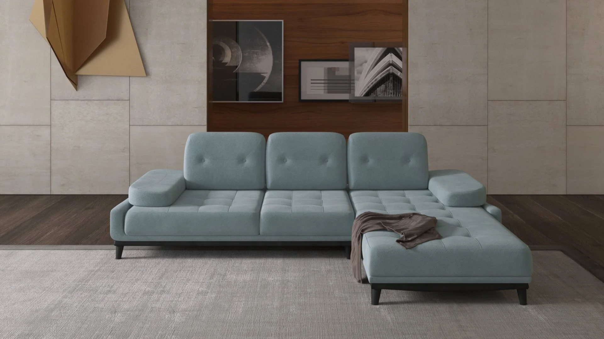 Canapé d'angle GROSSO avec les dossierqui bouge avant-arrier